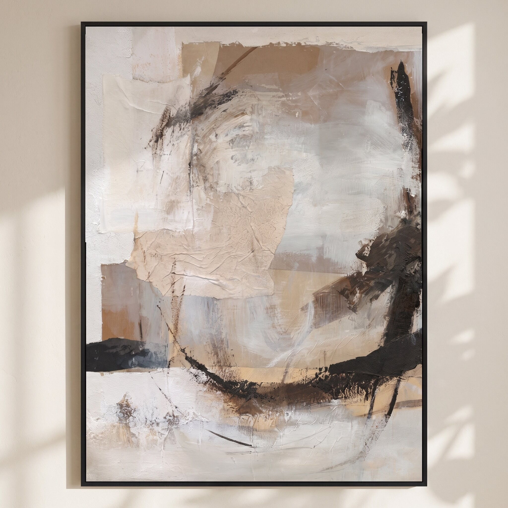 Rayan Hand-painted Framed Canvas Wall Art - 90x120 cm-household-walldecorandmirrors-wallart-image-1