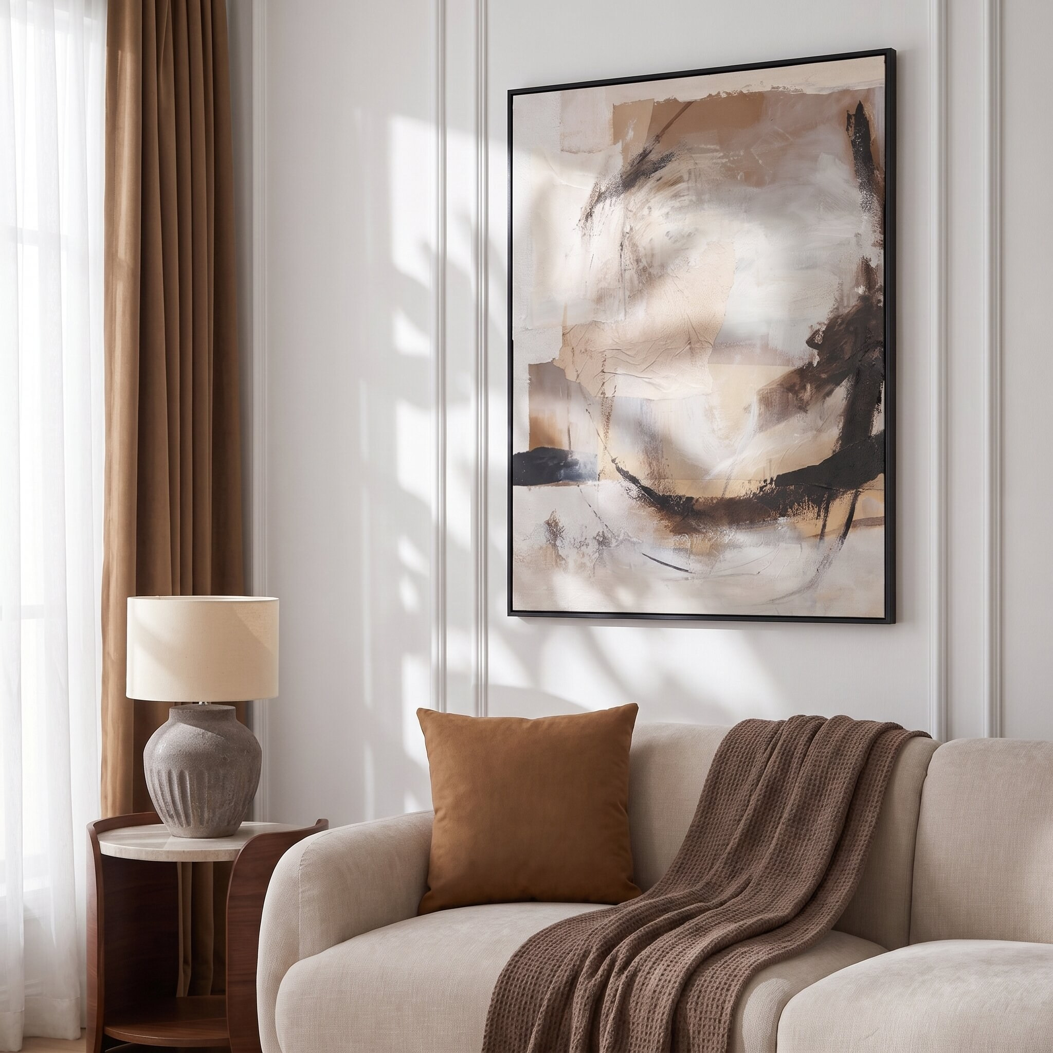 Rayan Hand-painted Framed Canvas Wall Art - 90x120 cm-household-walldecorandmirrors-wallart-image-3