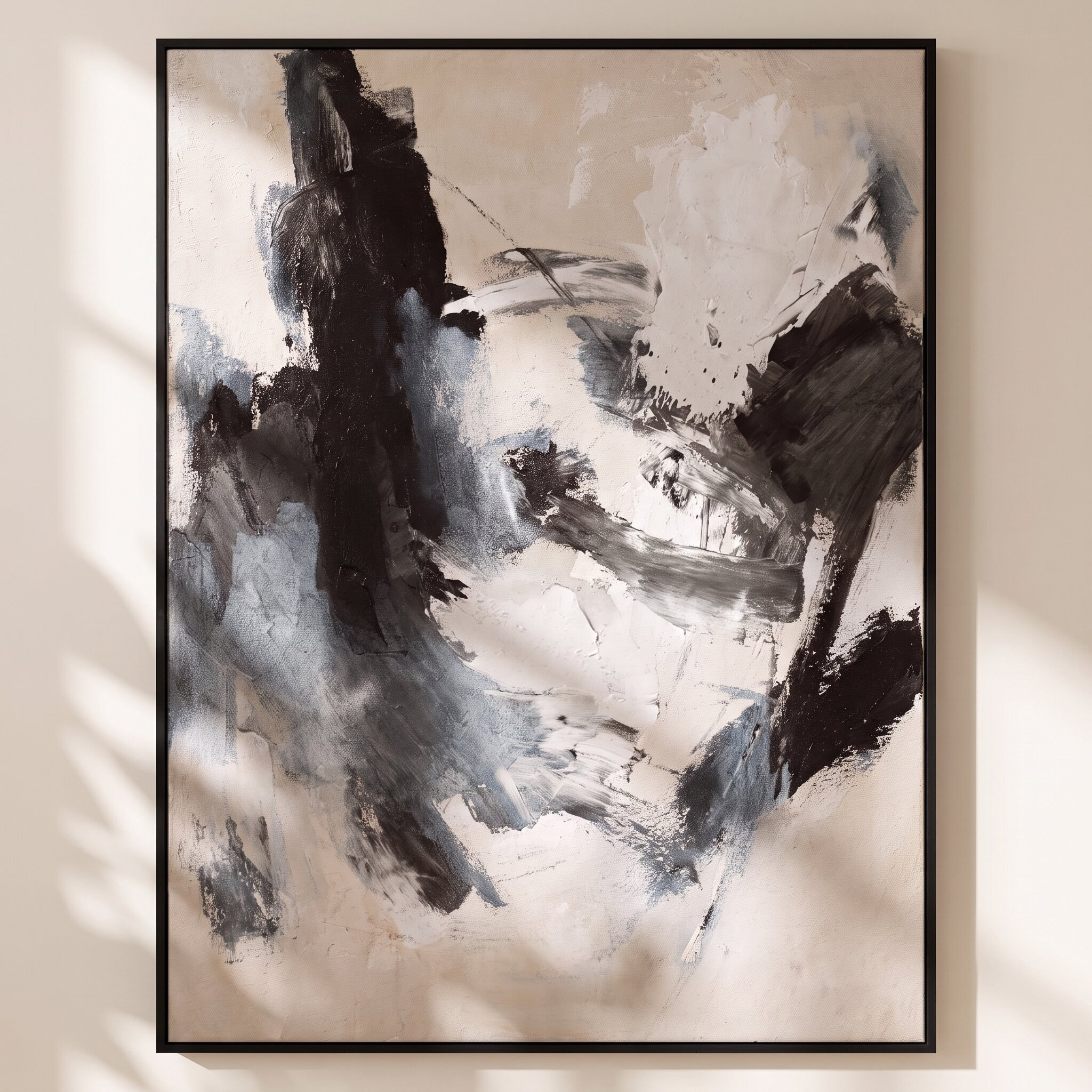 Ahlam Hand-painted Framed Canvas Wall Art - 90x120 cm-household-walldecorandmirrors-wallart-image-1