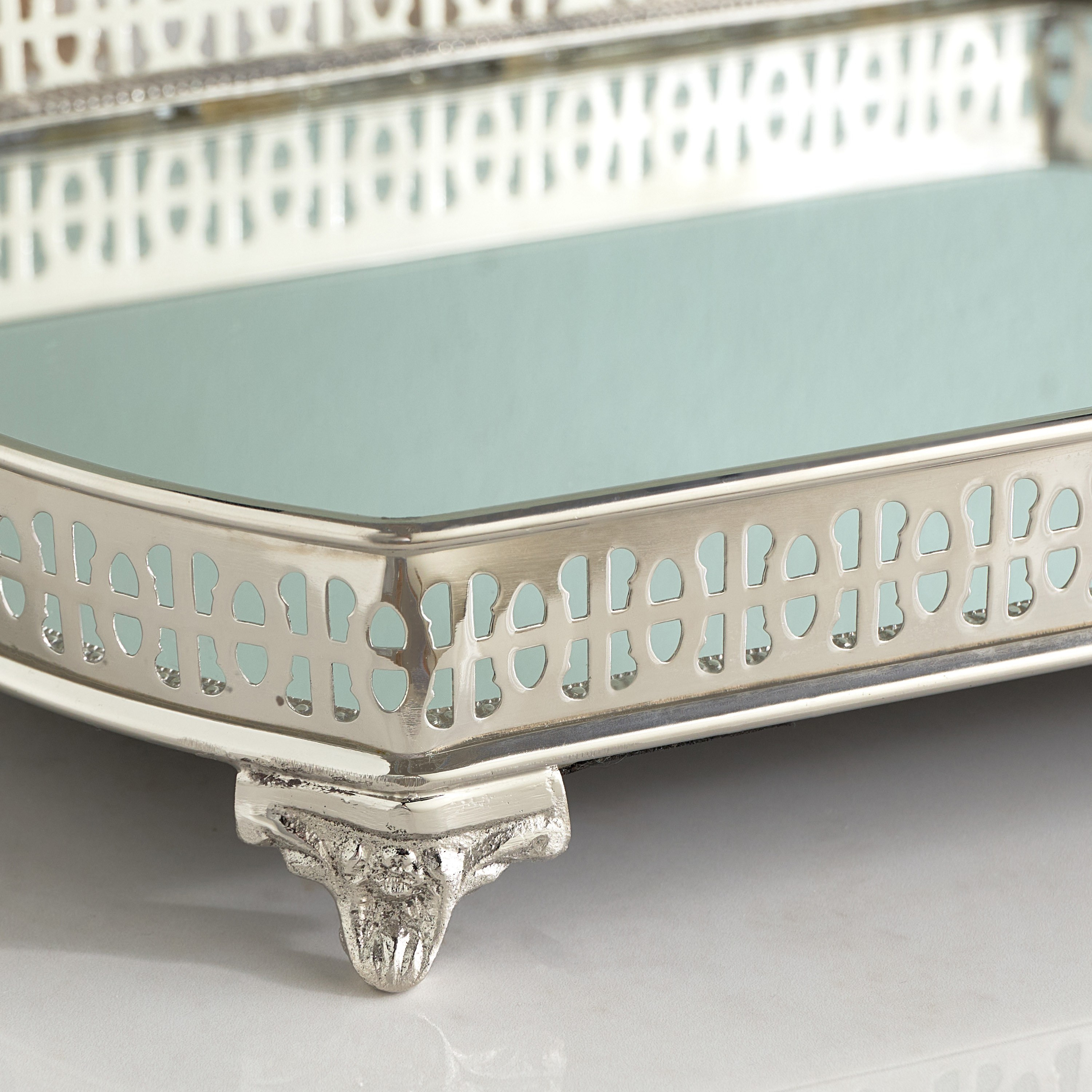 Orientale Angelo Metal Decorative Tray - 32 cm-household-decor-boxesandtrays-image-2