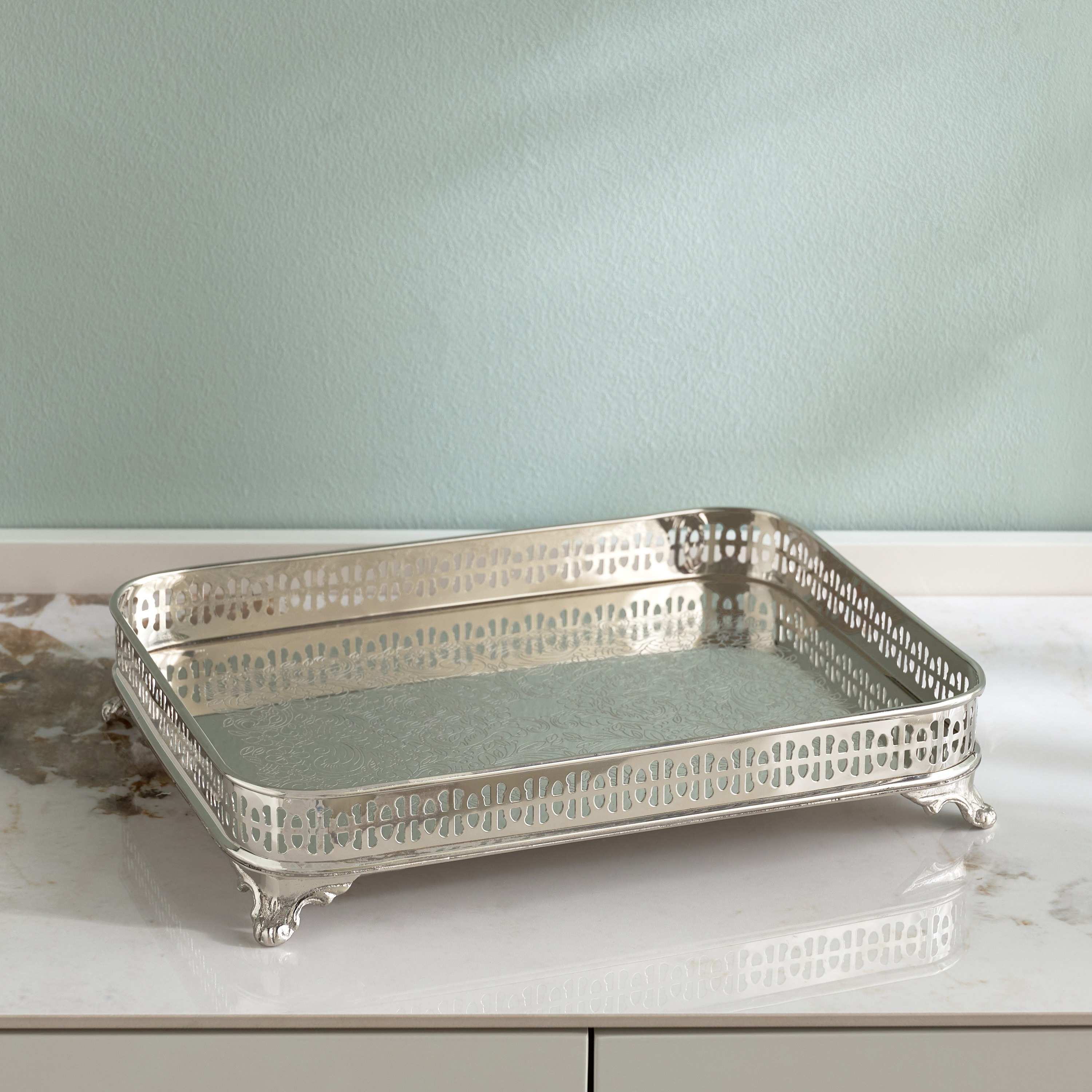 Orientale Metal Decorative Tray - 33 cm