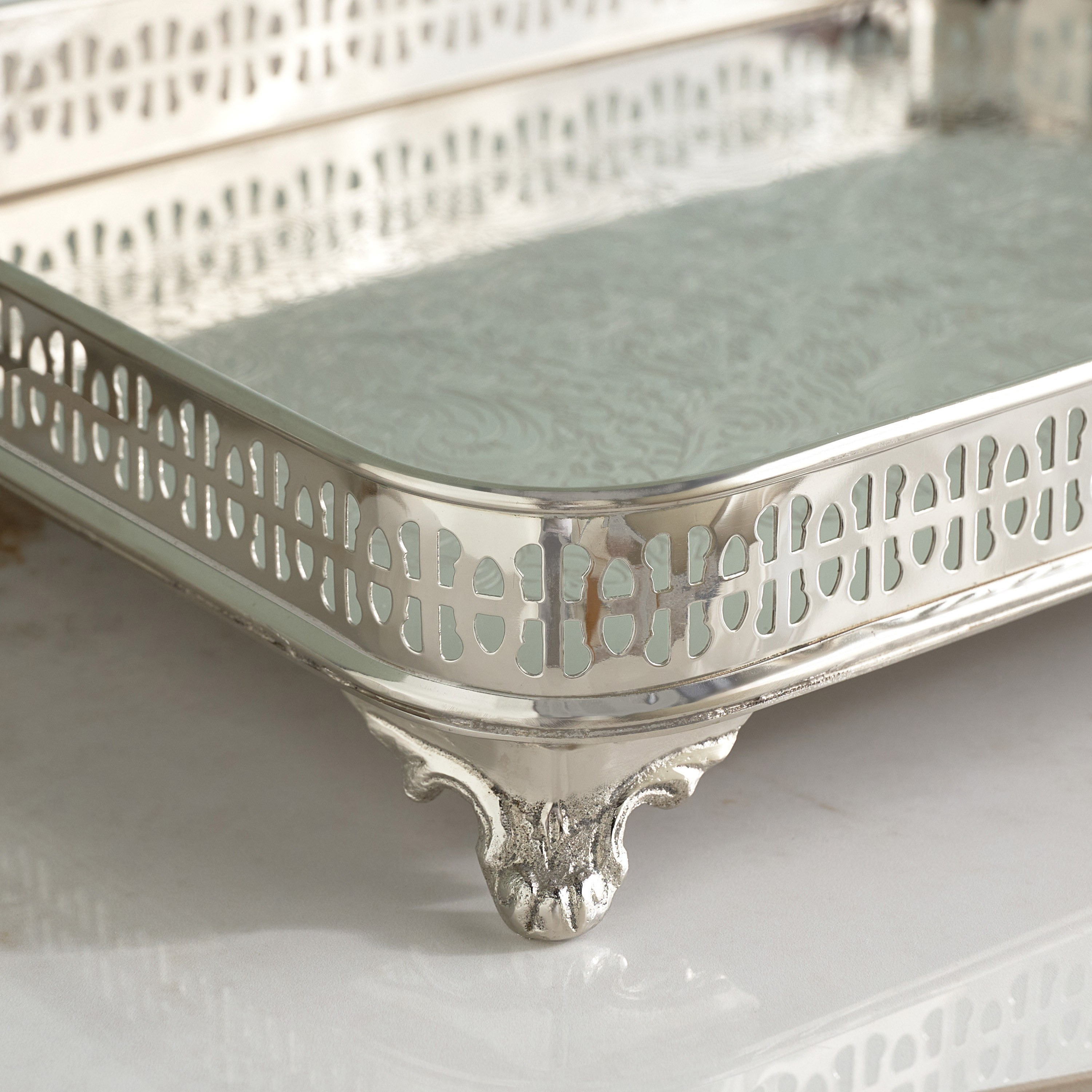 Orientale Metal Decorative Tray - 33 cm-household-decor-boxesandtrays-image-3