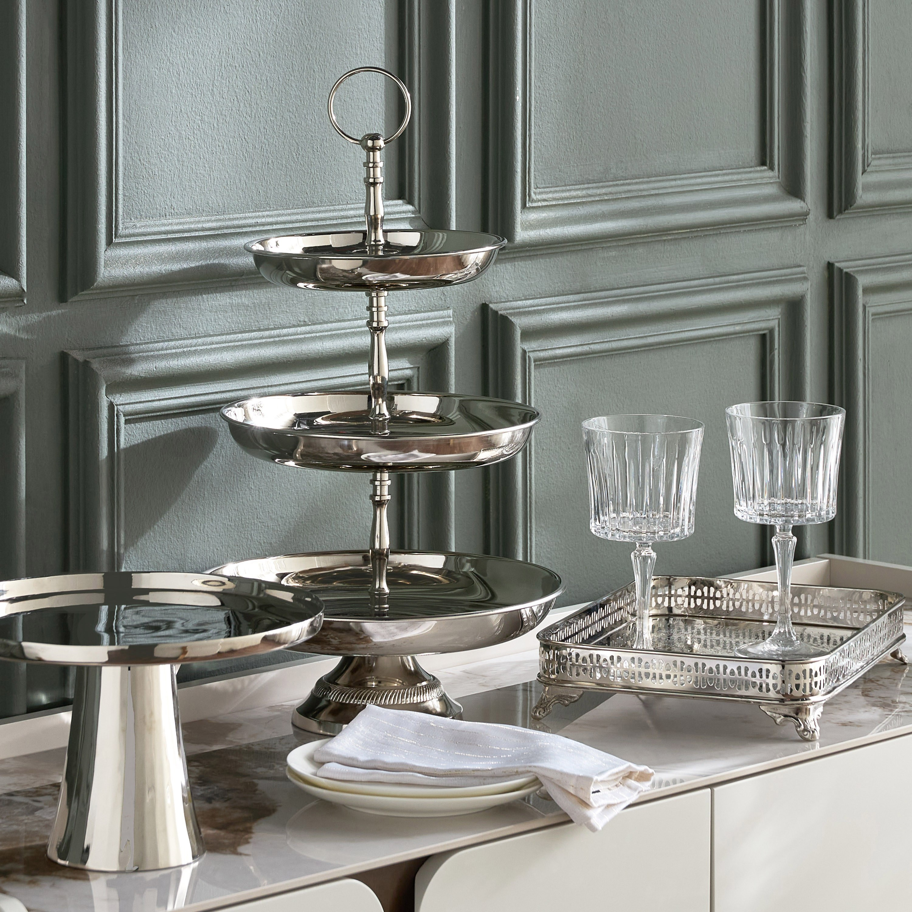 Orientale Metal Decorative Tray - 33 cm-household-decor-boxesandtrays-image-4