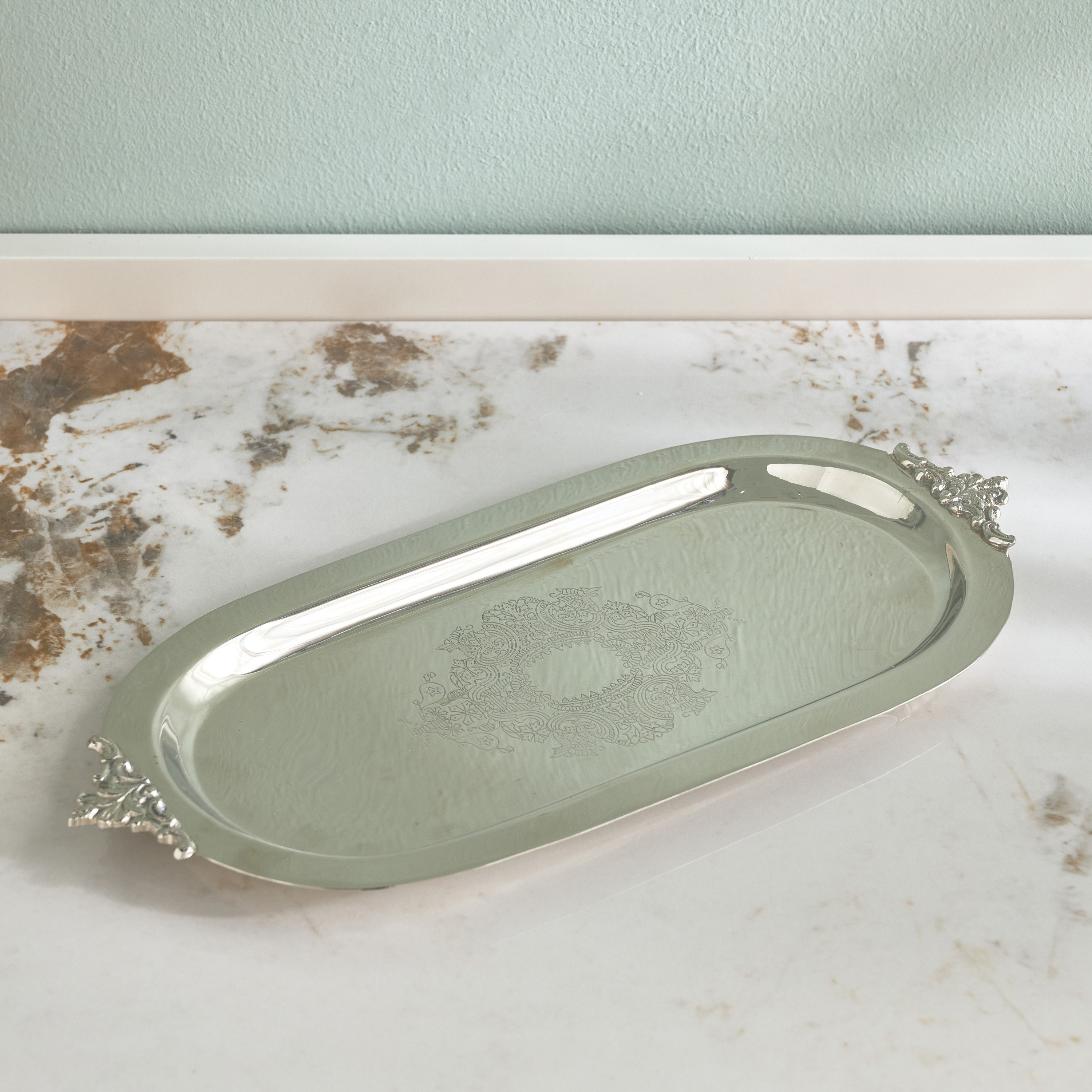 Orientale Metal Decorative Tray - 37 cm