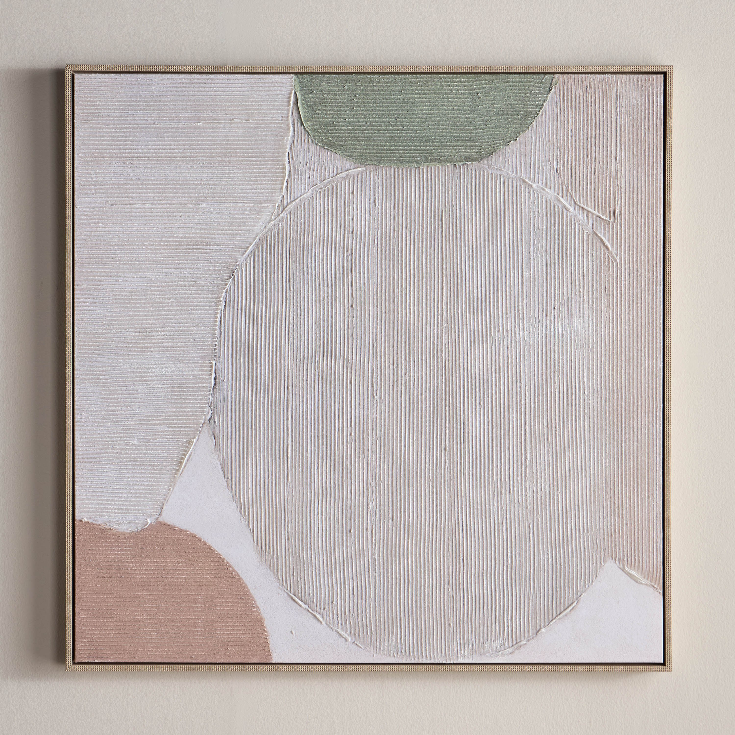 Natura Reem Hand-painted Framed Canvas Wall Art - 100x100 cm
