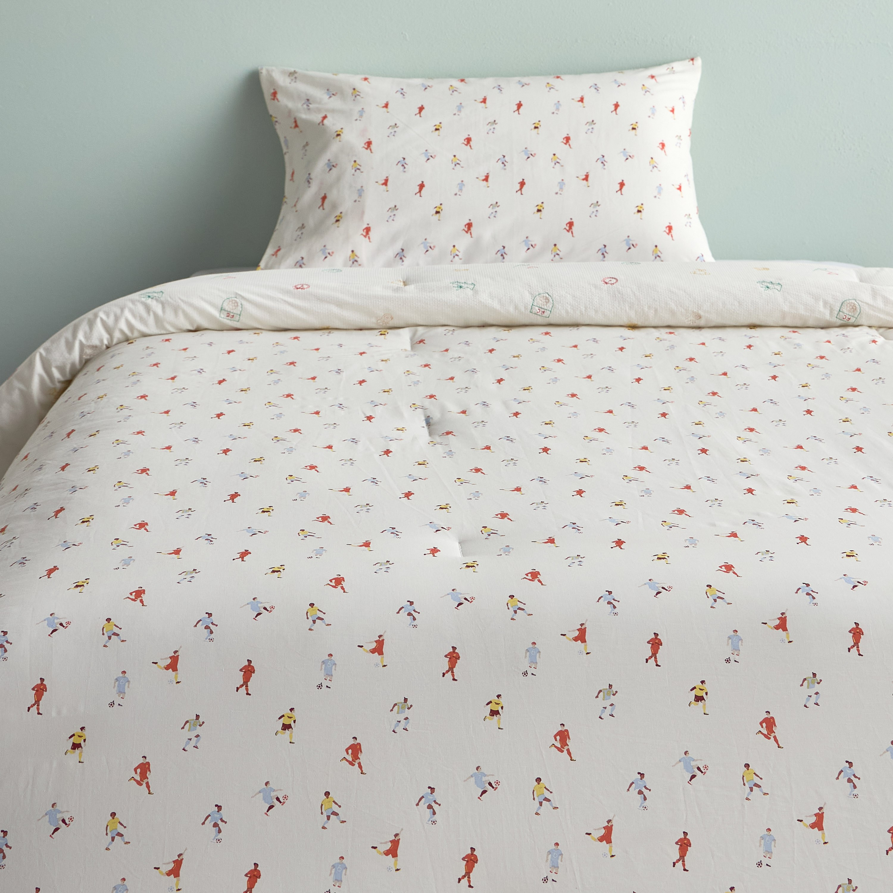 طقم لحاف فردي قطن بعدد 220 خيط قطعتين بطبعات - جول راش - 135x220سم-babyandkids-beddingandwindows-bedding-comforters-image-2