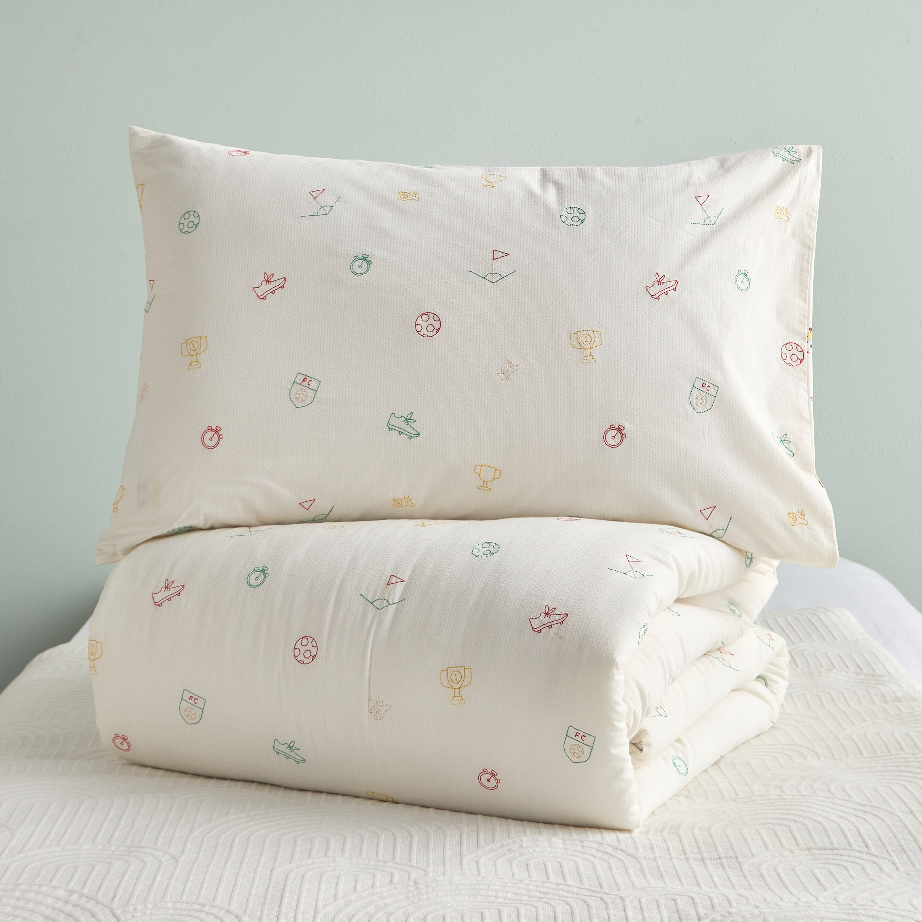 طقم لحاف فردي قطن بعدد 220 خيط قطعتين بطبعات - جول راش - 135x220سم-babyandkids-beddingandwindows-bedding-comforters-image-7