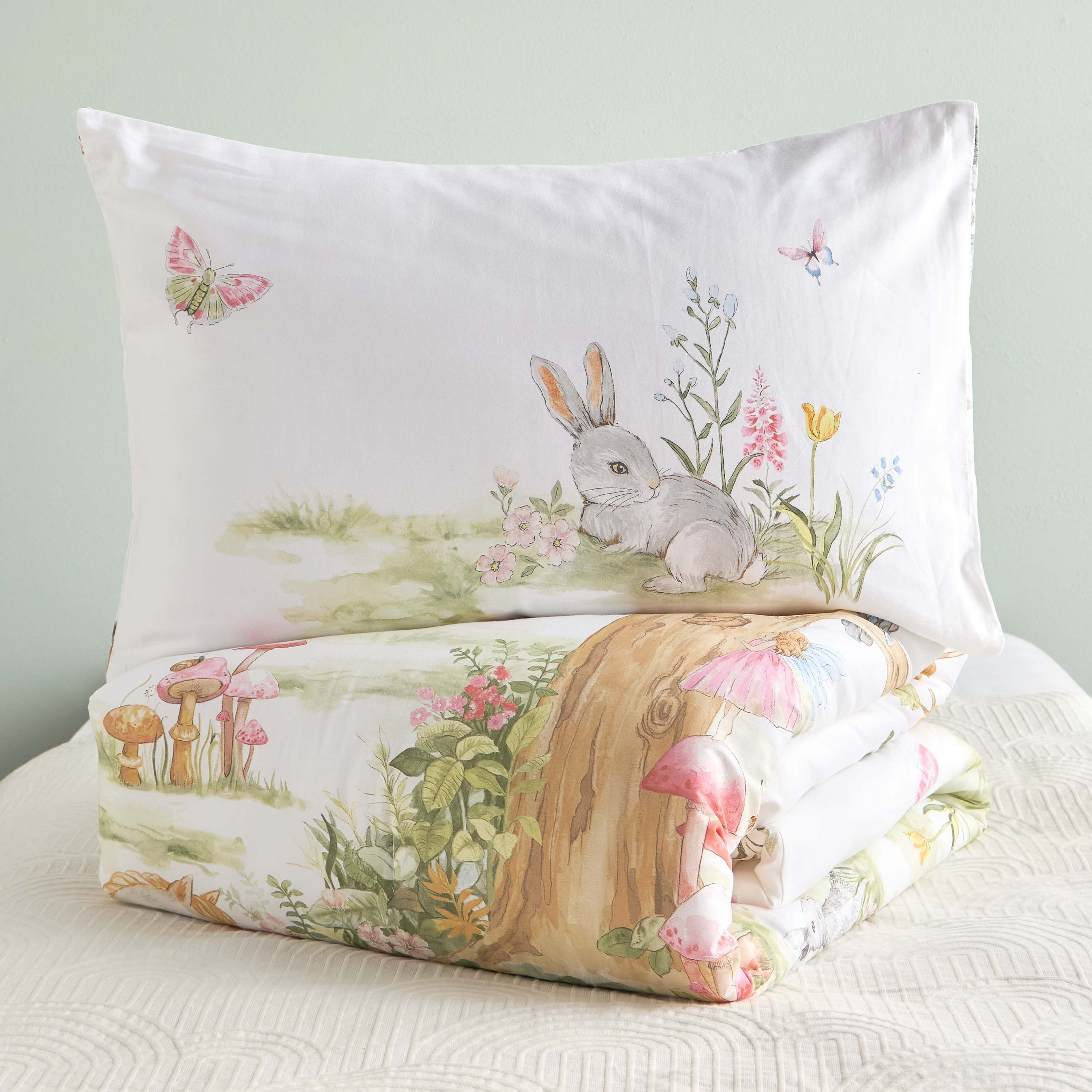 طقم لحاف فردي كامل قطن بطبعات بعدد خيوط 220 خيط قطعتين - وندرلاند - 135×220 سم-babyandkids-beddingandwindows-bedding-comforters-image-7