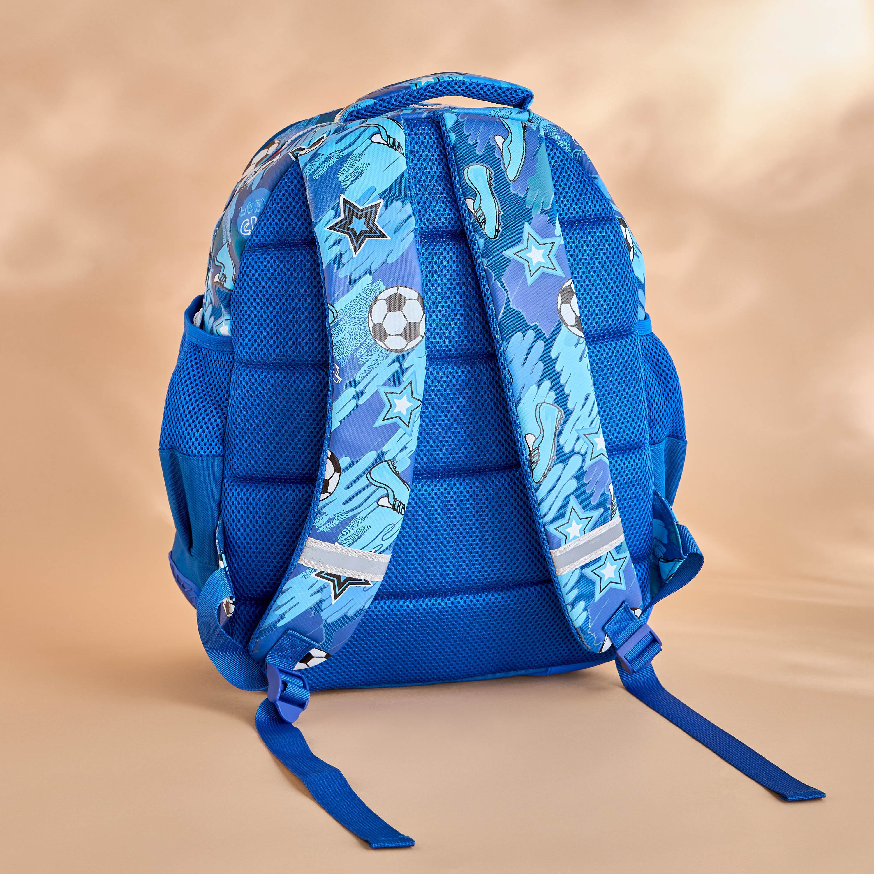 Football Print Backpack with Adjustable Straps - 35x22x46 cm-babyandkids-schoolessentials-schoolbags-image-2
