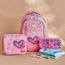 شنطة ظهر بطبعات قلوب وحمّالات كتف قابلة للتعديل - 35 × 22 × 46 سم-babyandkids-schoolessentials-schoolbags-image-1