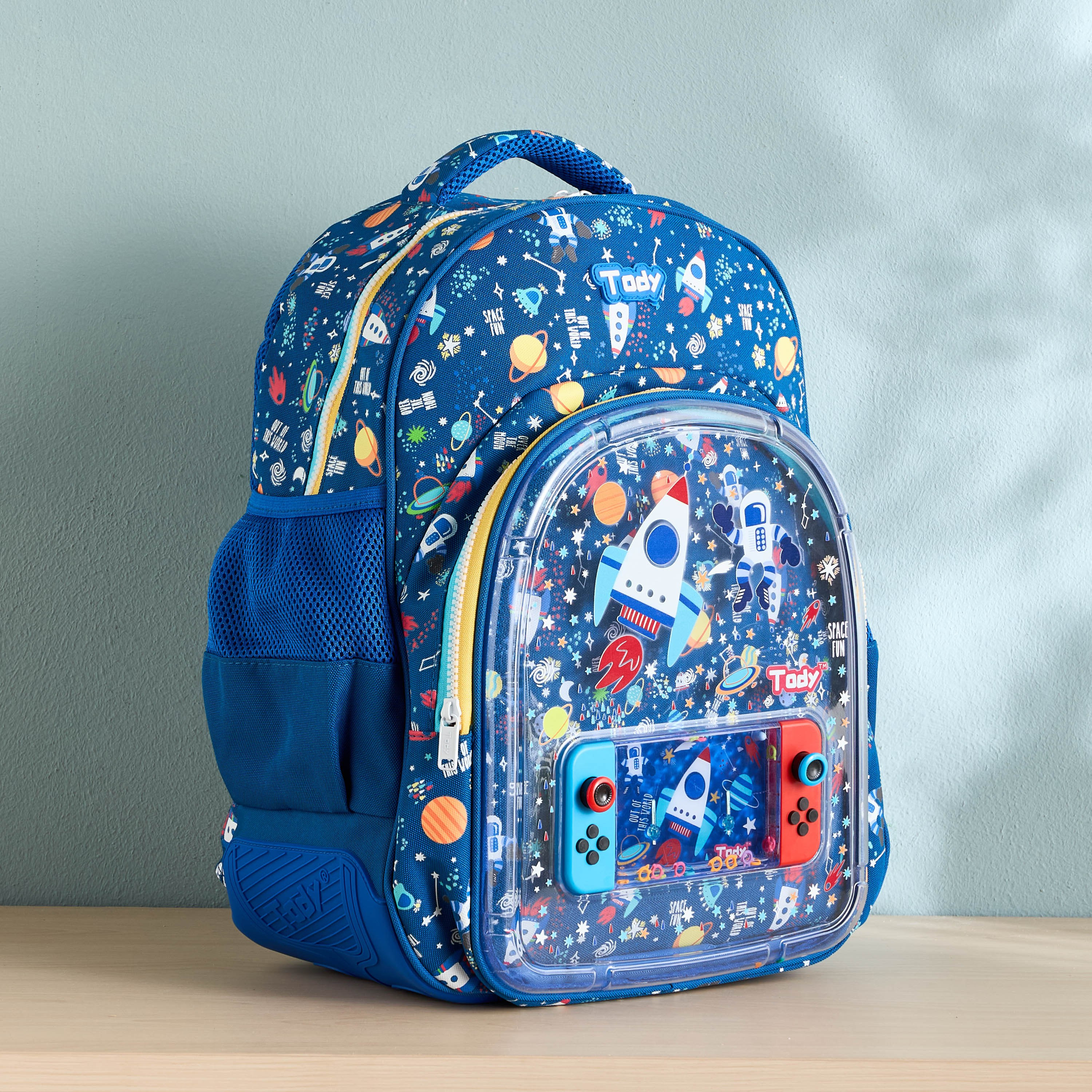 Space Print Backpack with Adjustable Straps - 35x22x46 cm-babyandkids-schoolessentials-schoolbags-image-1