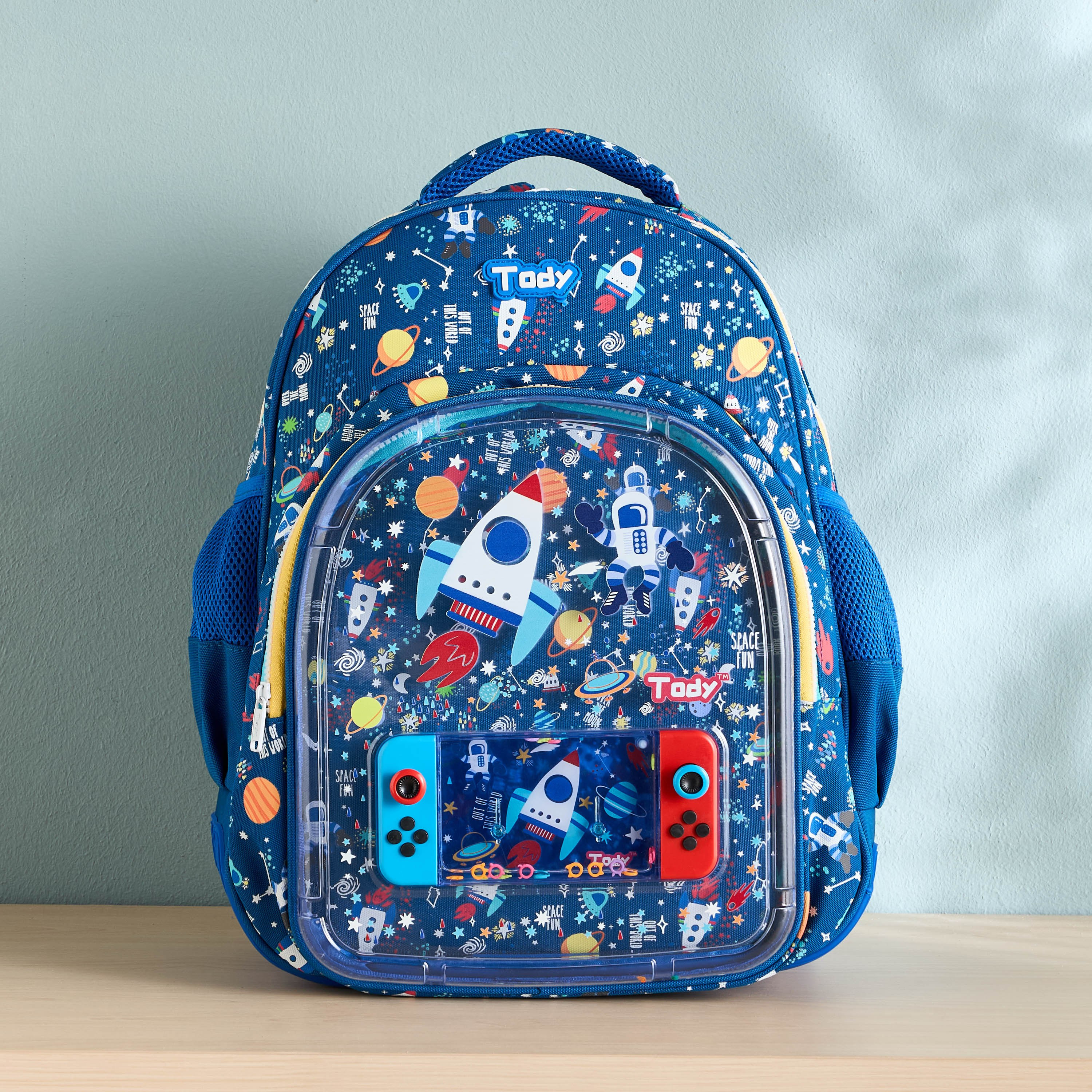 Space Print Backpack with Adjustable Straps - 35x22x46 cm-babyandkids-schoolessentials-schoolbags-image-2
