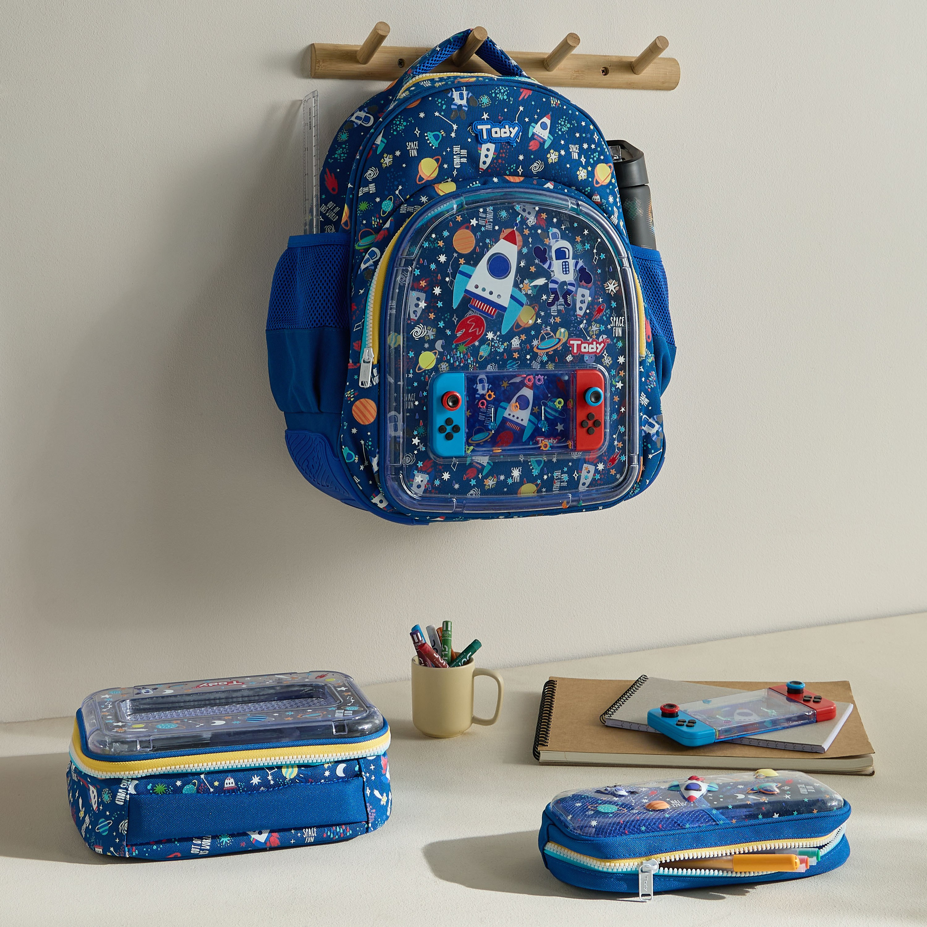 Space Print Backpack with Adjustable Straps - 35x22x46 cm-babyandkids-schoolessentials-schoolbags-image-7