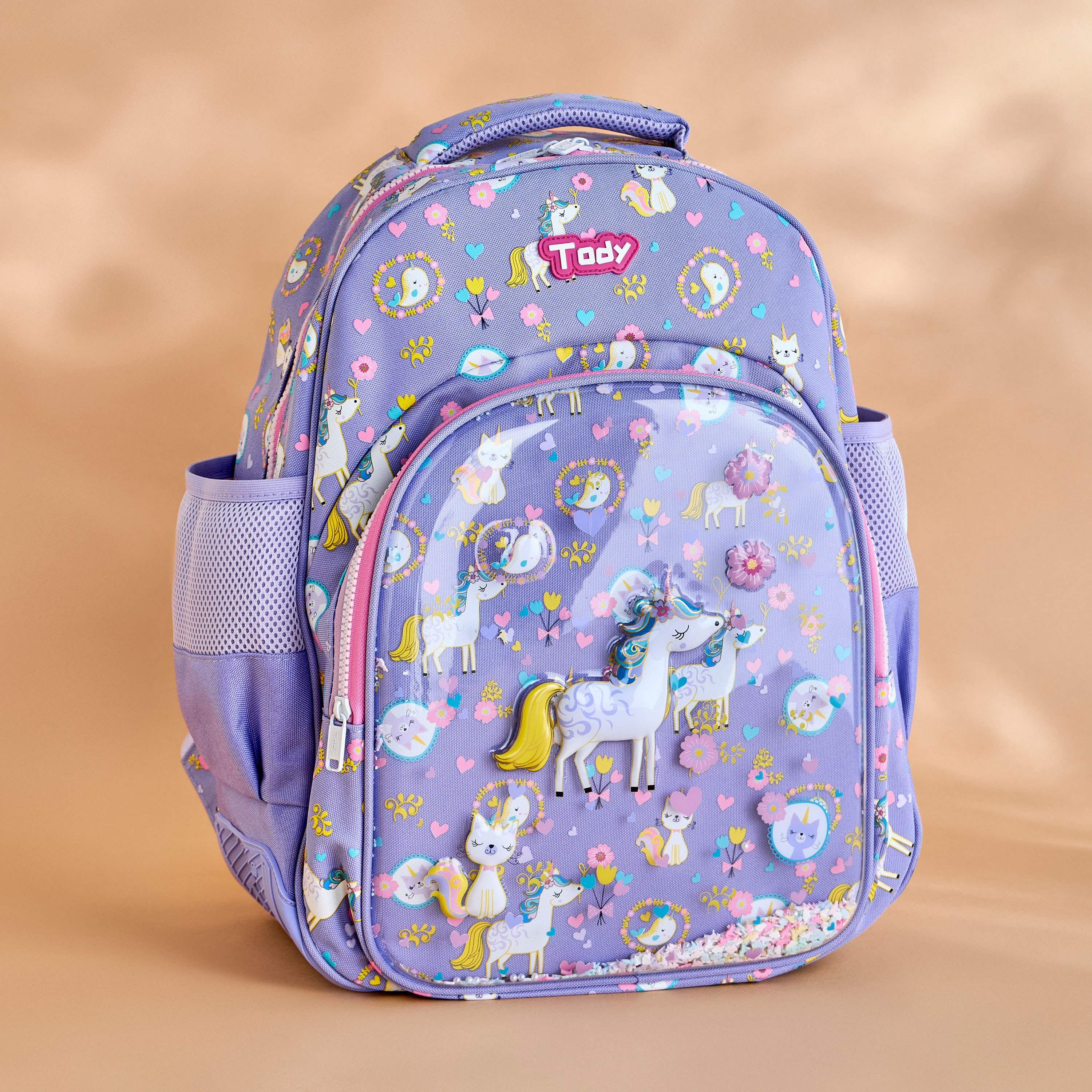 Unicorn Print Backpack with Adjustable Straps - 35x22x46 cm-babyandkids-schoolessentials-schoolbags-image-1