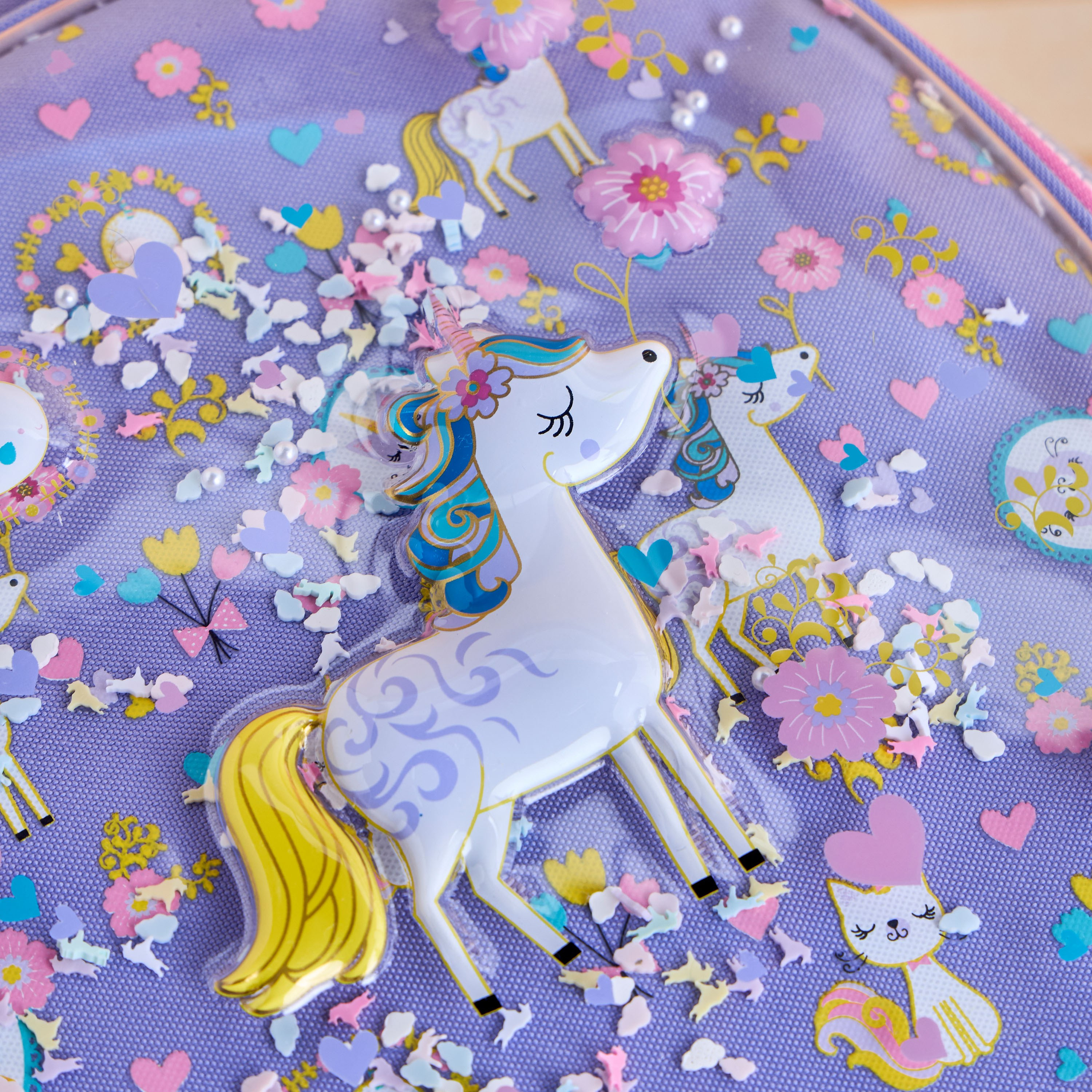 Unicorn Print Backpack with Adjustable Straps - 35x22x46 cm-babyandkids-schoolessentials-schoolbags-image-4