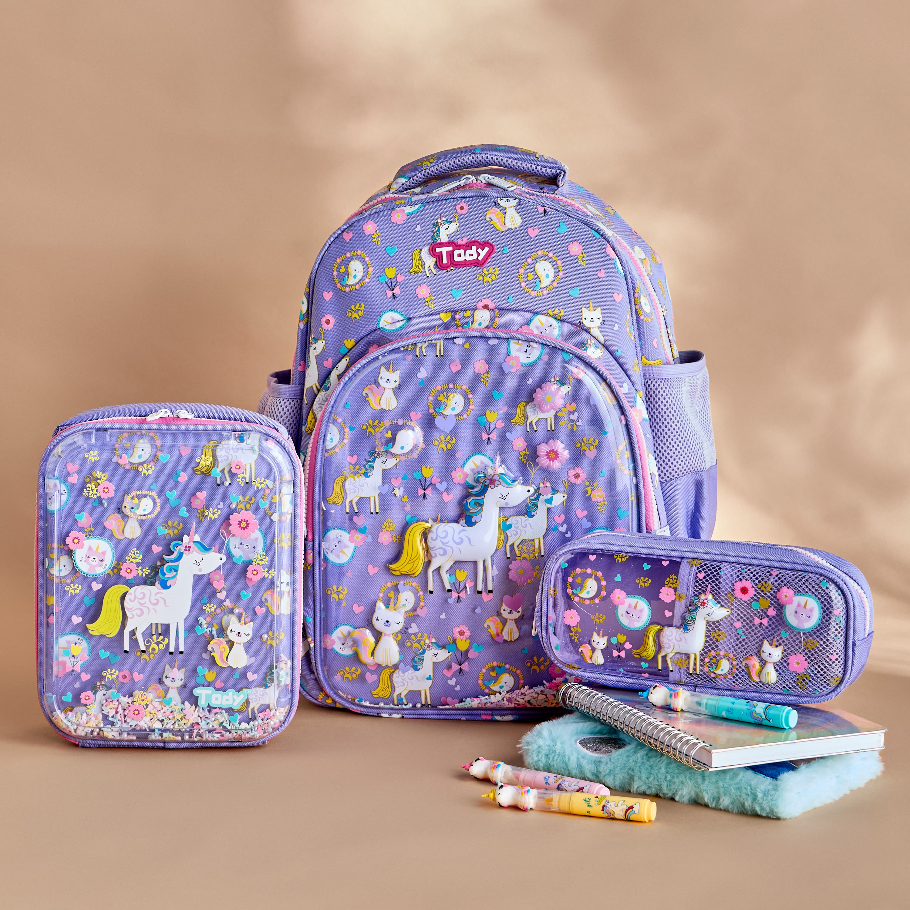 Unicorn Print Backpack with Adjustable Straps - 35x22x46 cm-babyandkids-schoolessentials-schoolbags-image-6