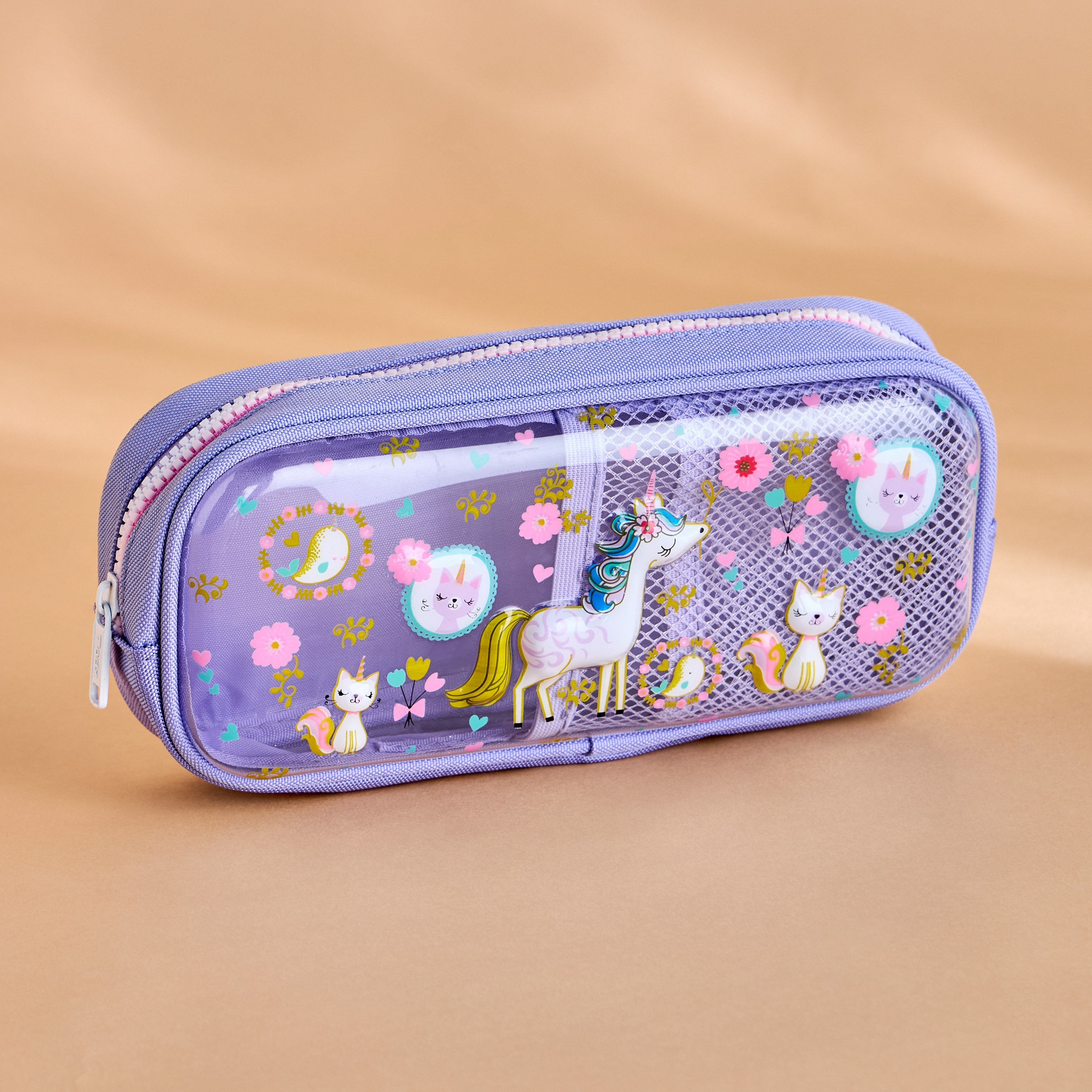 Unicorn Pencil Case with Zip Closure