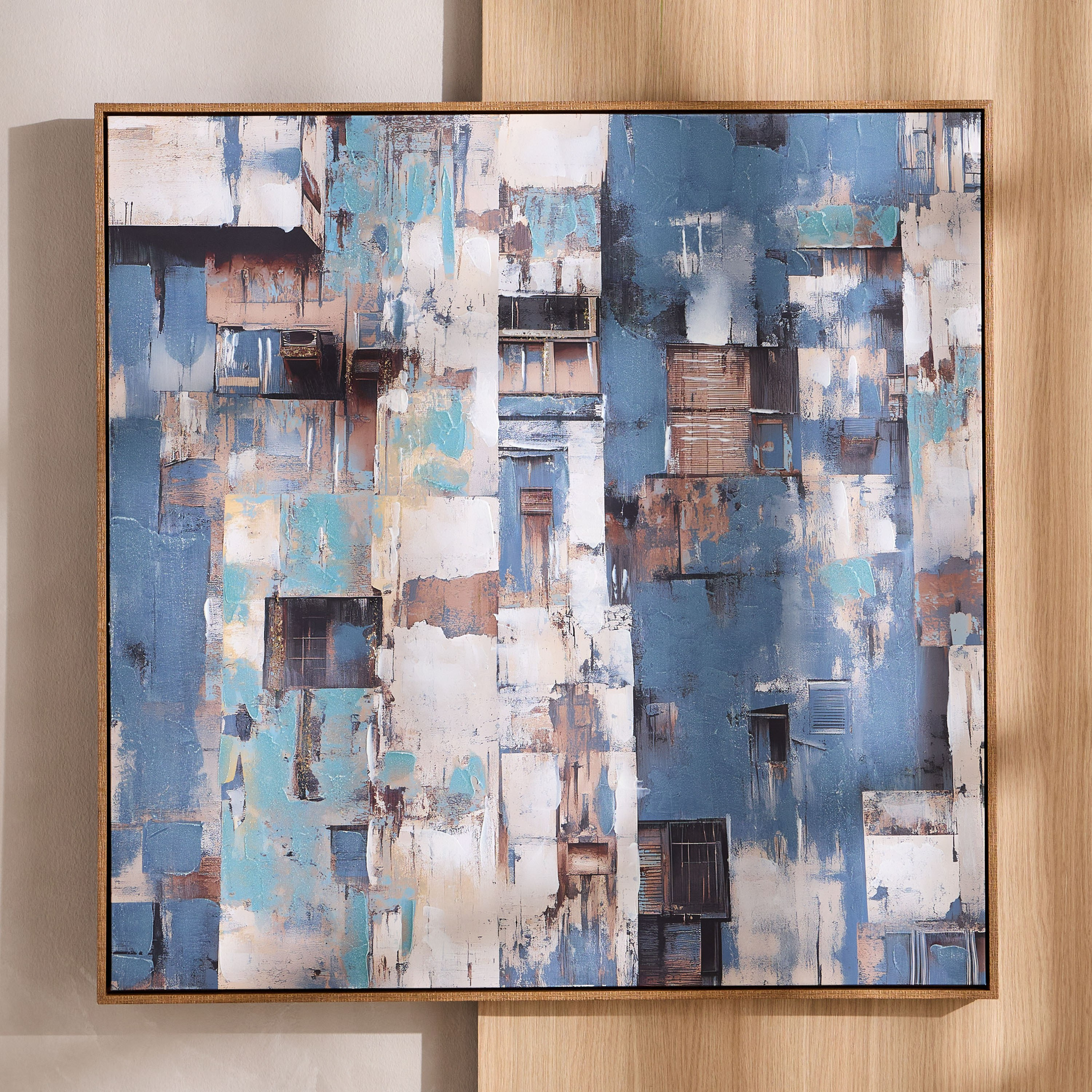 Bushra Framed Canvas Wall Art - 100x100 cm-household-walldecorandmirrors-wallart-image-1