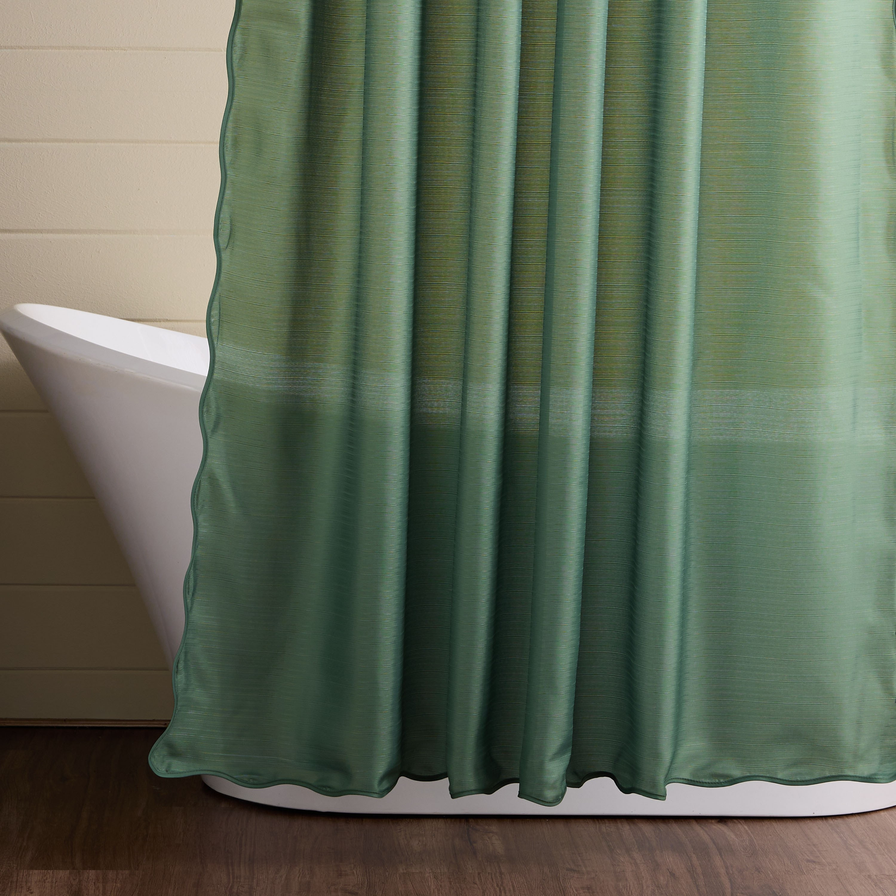 Scalloped Shower Curtain - 180x180 cm-household-bathandlaundry-shower-showercurtainandliners-image-1