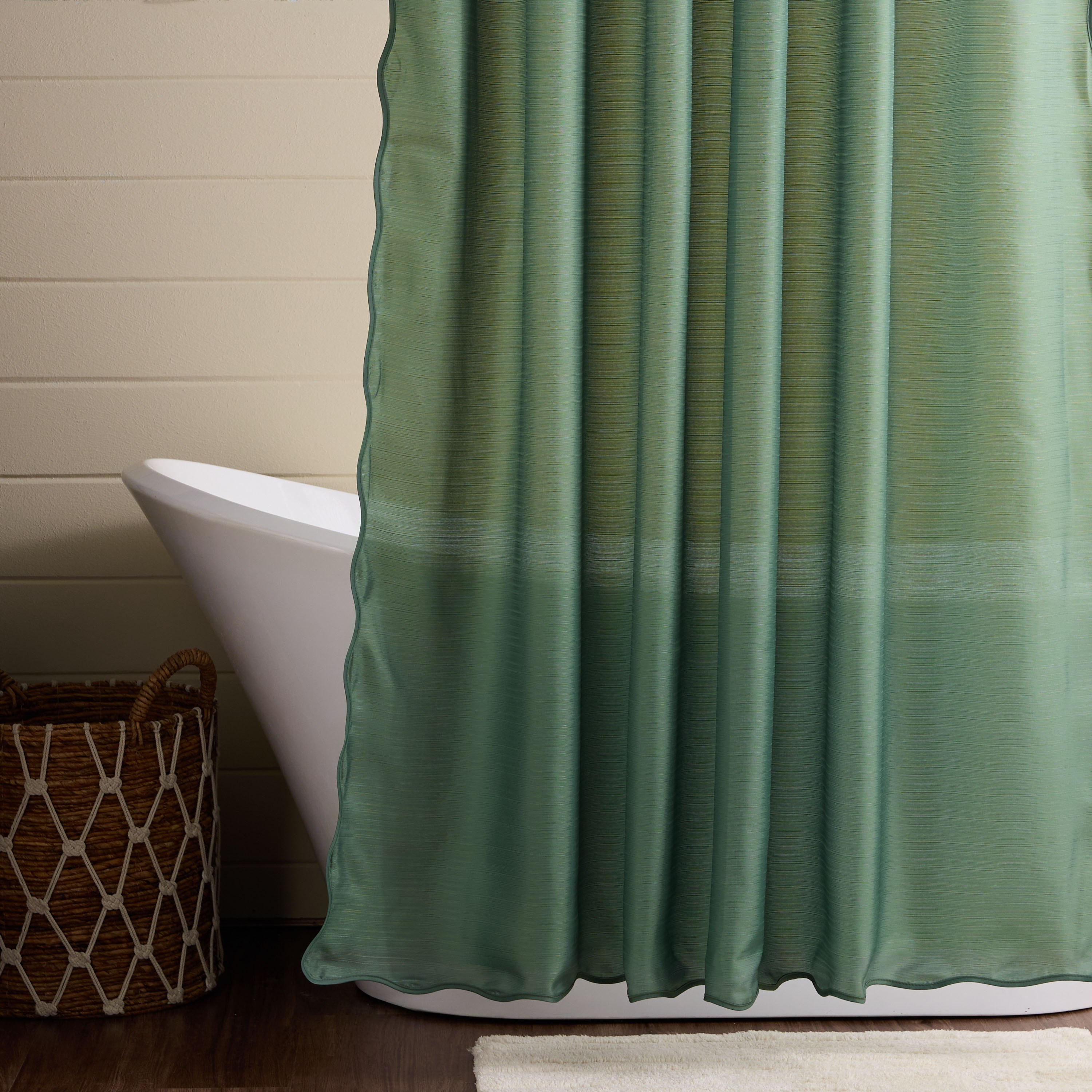 Scalloped Shower Curtain - 180x180 cm-household-bathandlaundry-shower-showercurtainandliners-image-4