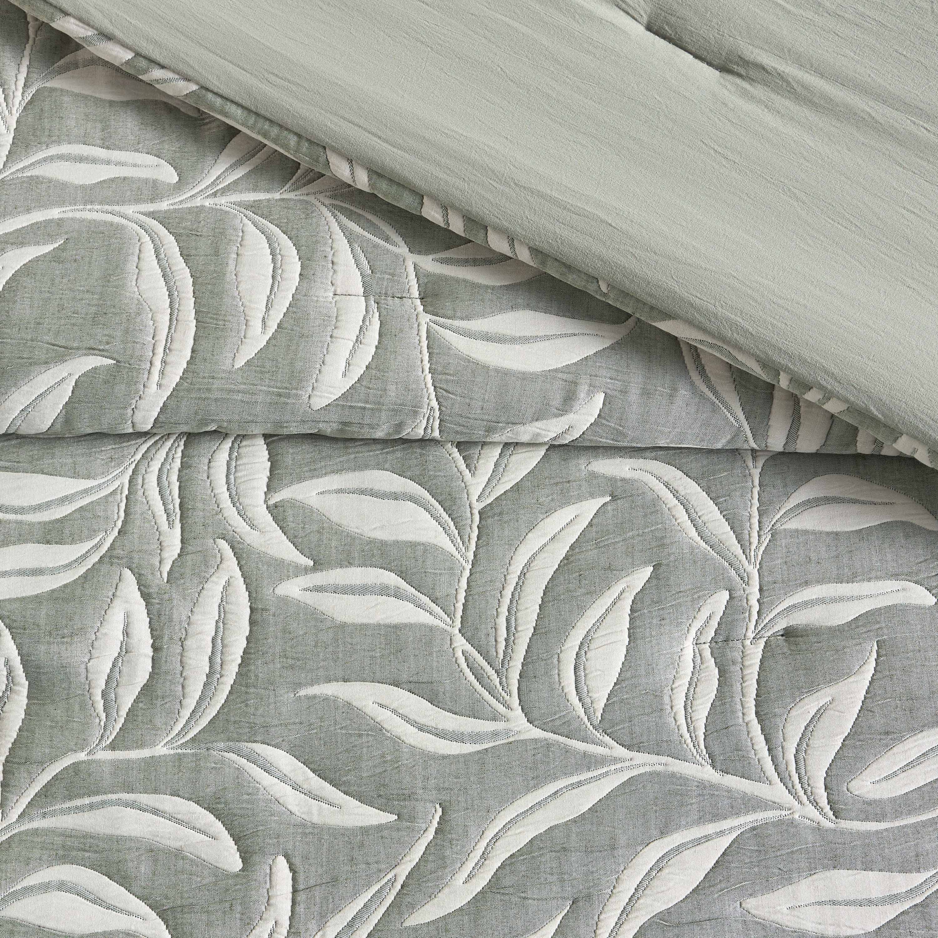 Reneya Botanical Jacquard 6-Piece Super King Comforter and Sheet Set - 240x260 cm-household-bedding-comfortersandbedspreads-bedinabag-image-4
