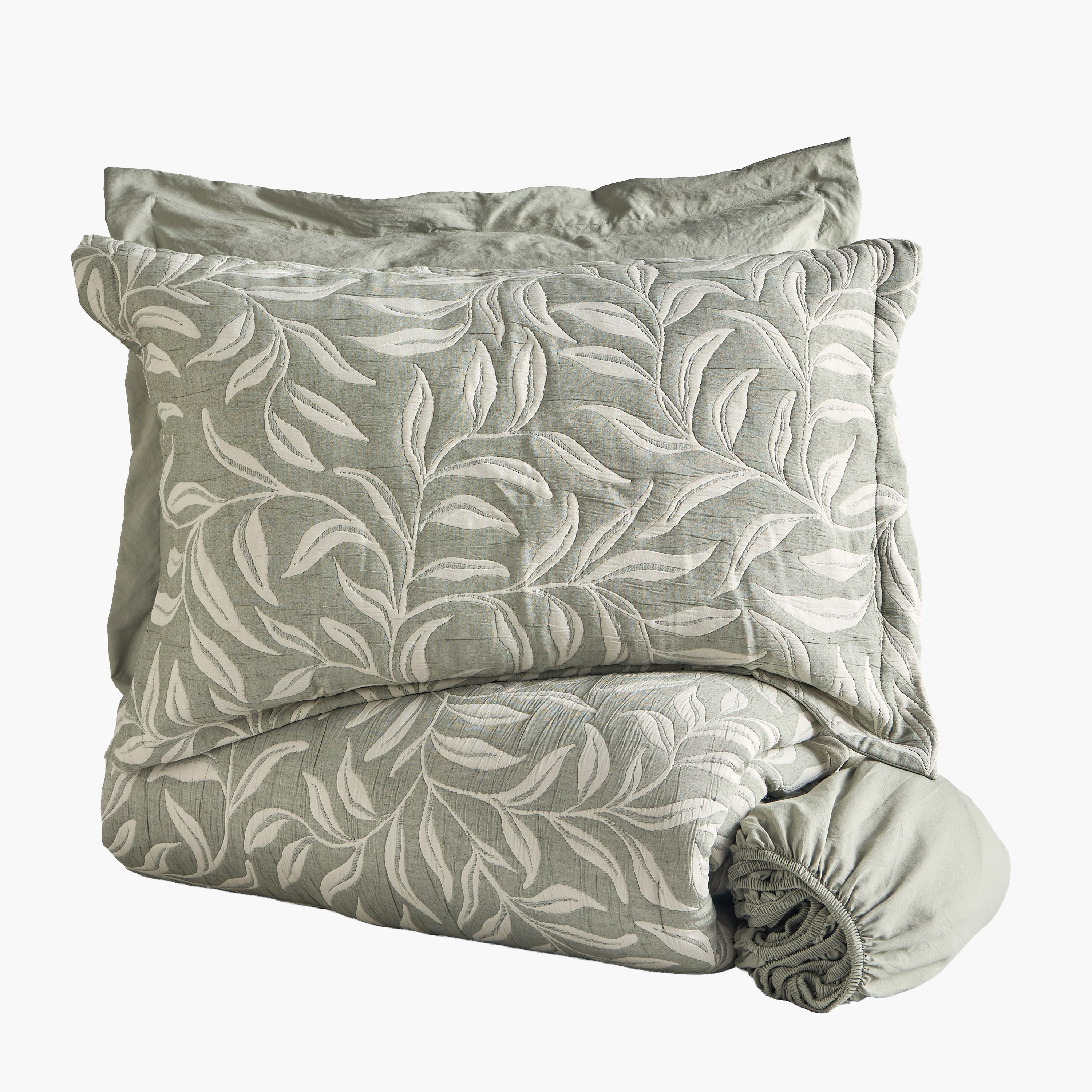 Reneya Botanical Jacquard 6-Piece Super King Comforter and Sheet Set - 240x260 cm-household-bedding-comfortersandbedspreads-bedinabag-image-8