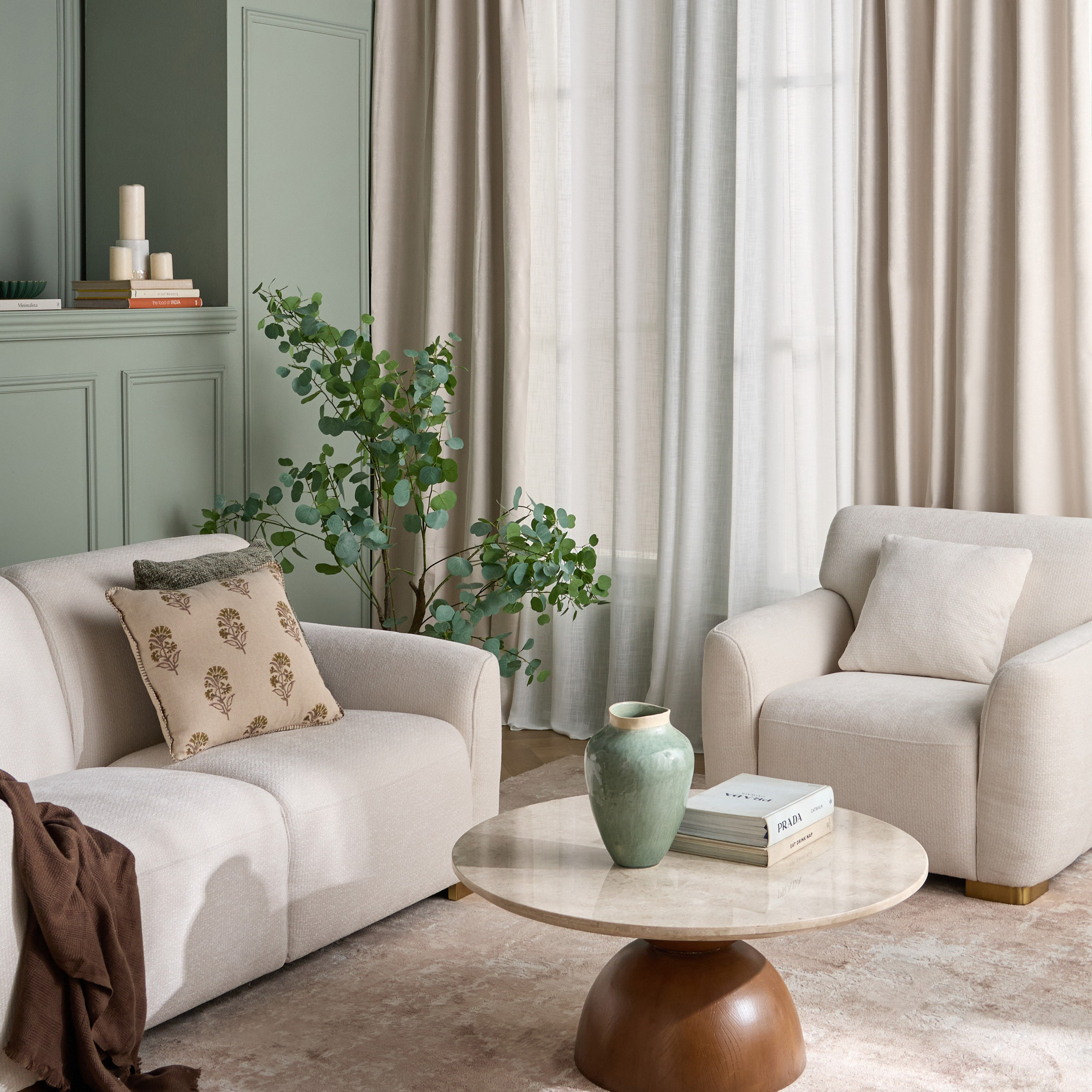 Roma 2-Piece Sheer Curtain Set - 135x300 cm-household-windows-curtains-image-4