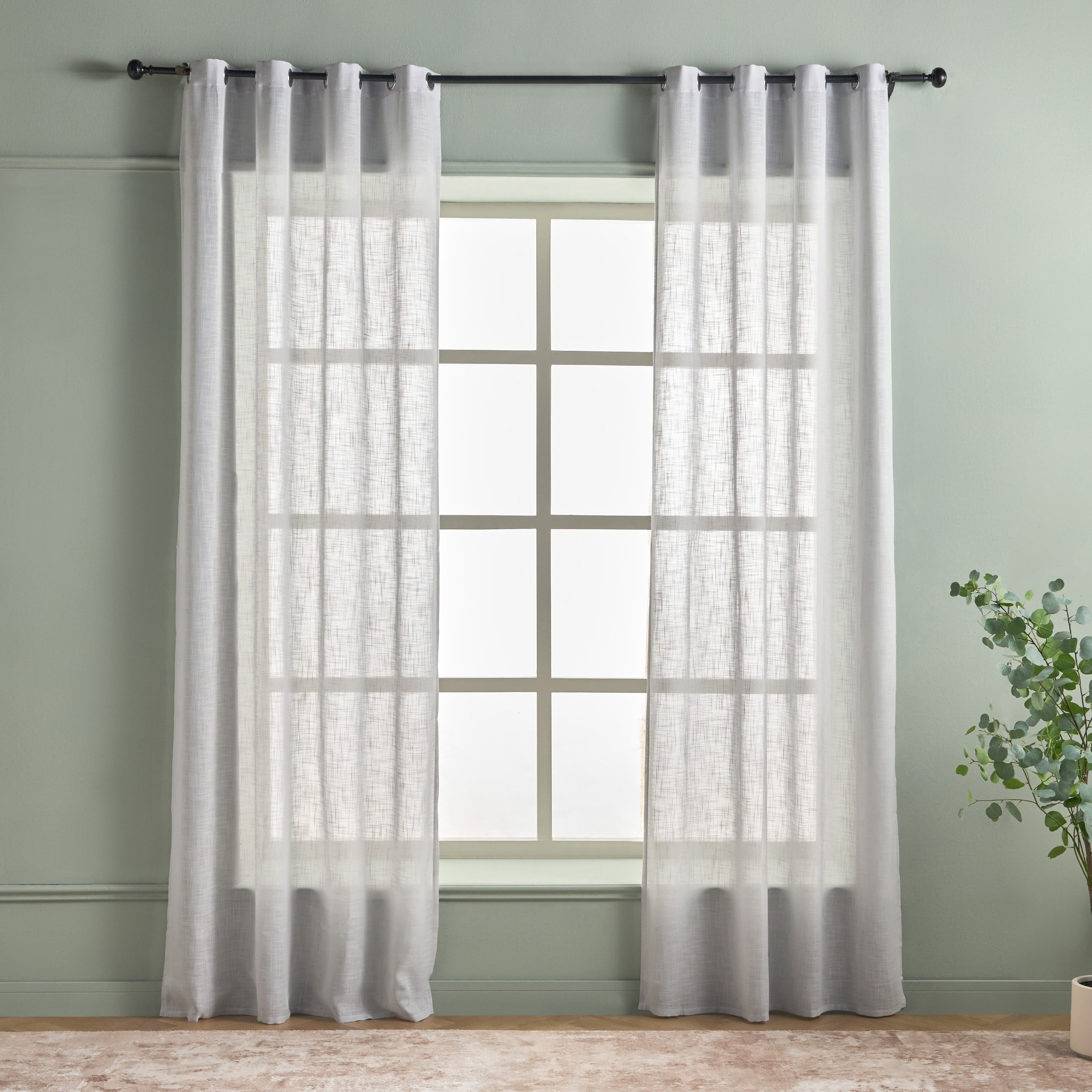 Roma 2-Piece Sheer Curtain Set - 135x300 cm-household-windows-curtains-image-1