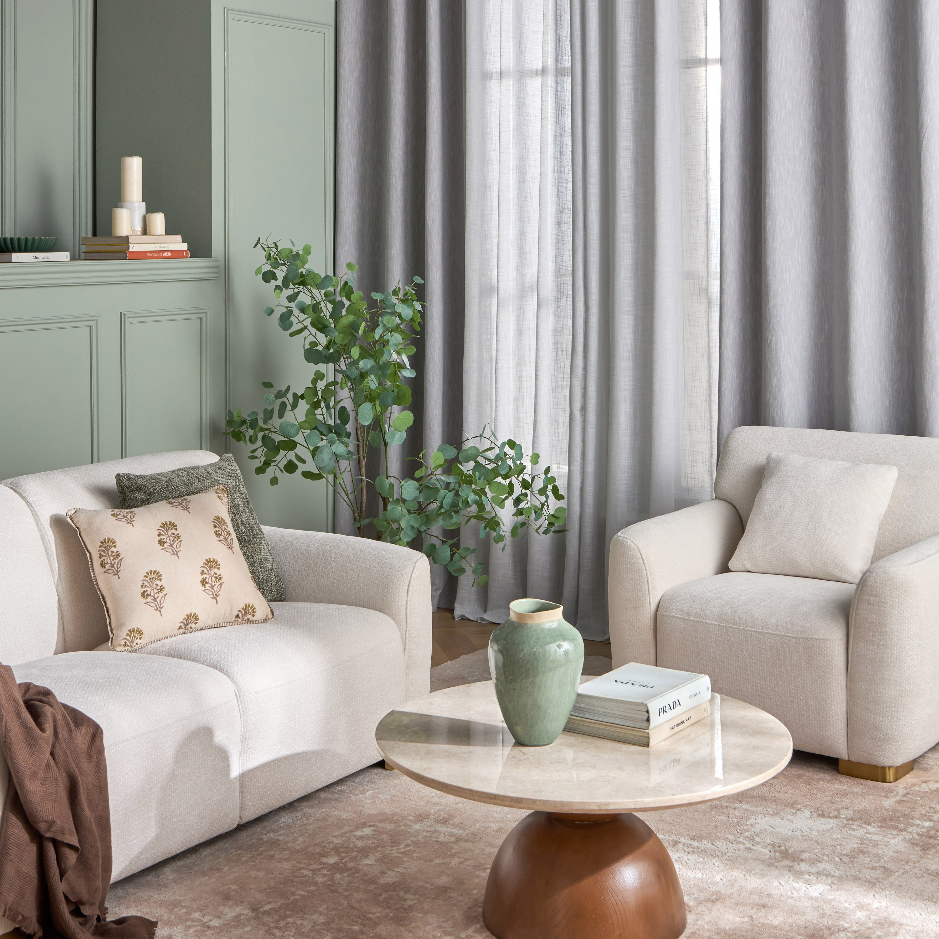 Roma 2-Piece Sheer Curtain Set - 135x300 cm-household-windows-curtains-image-4