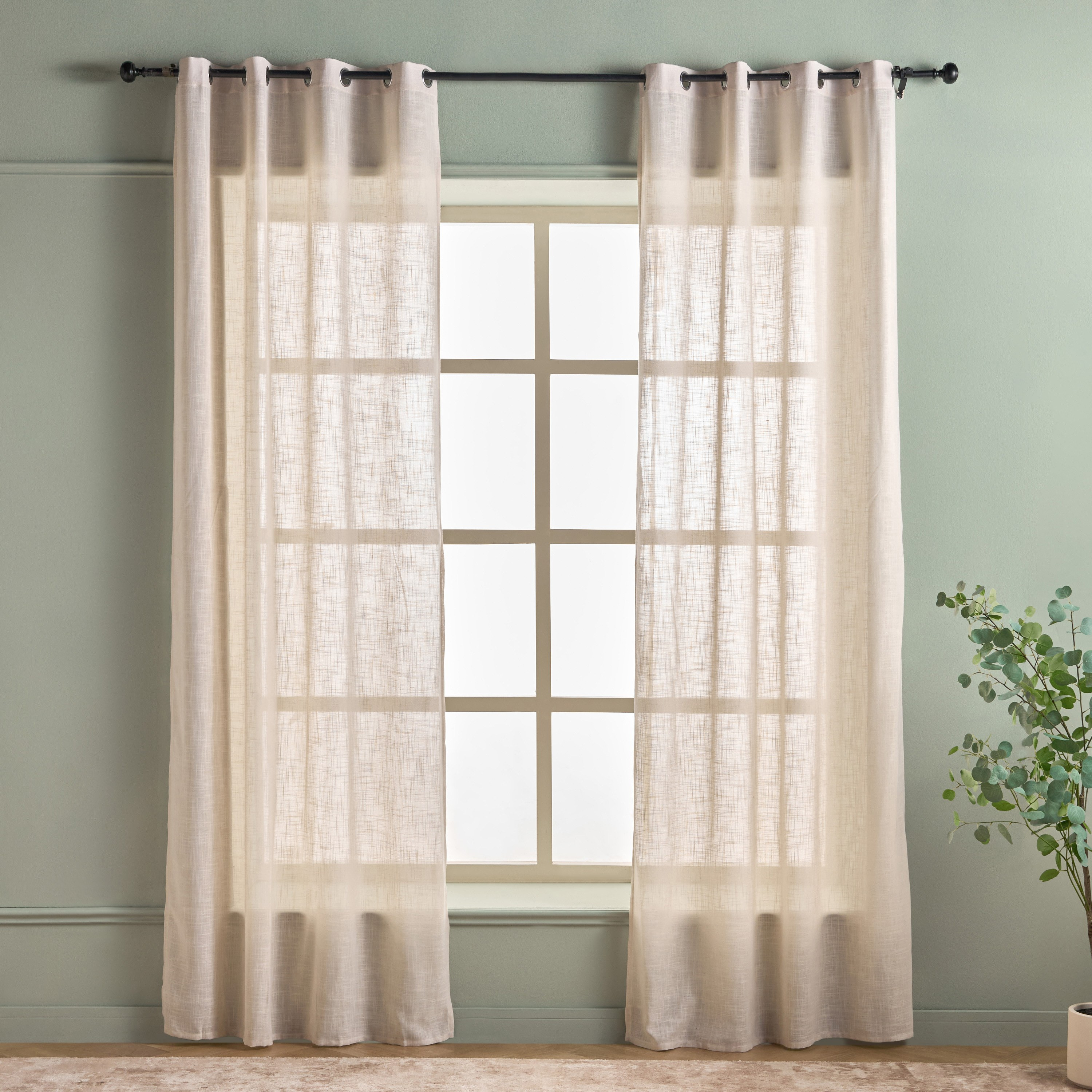 Roma 2-Piece Sheer Curtain Set - 135x300 cm-household-windows-curtains-image-1