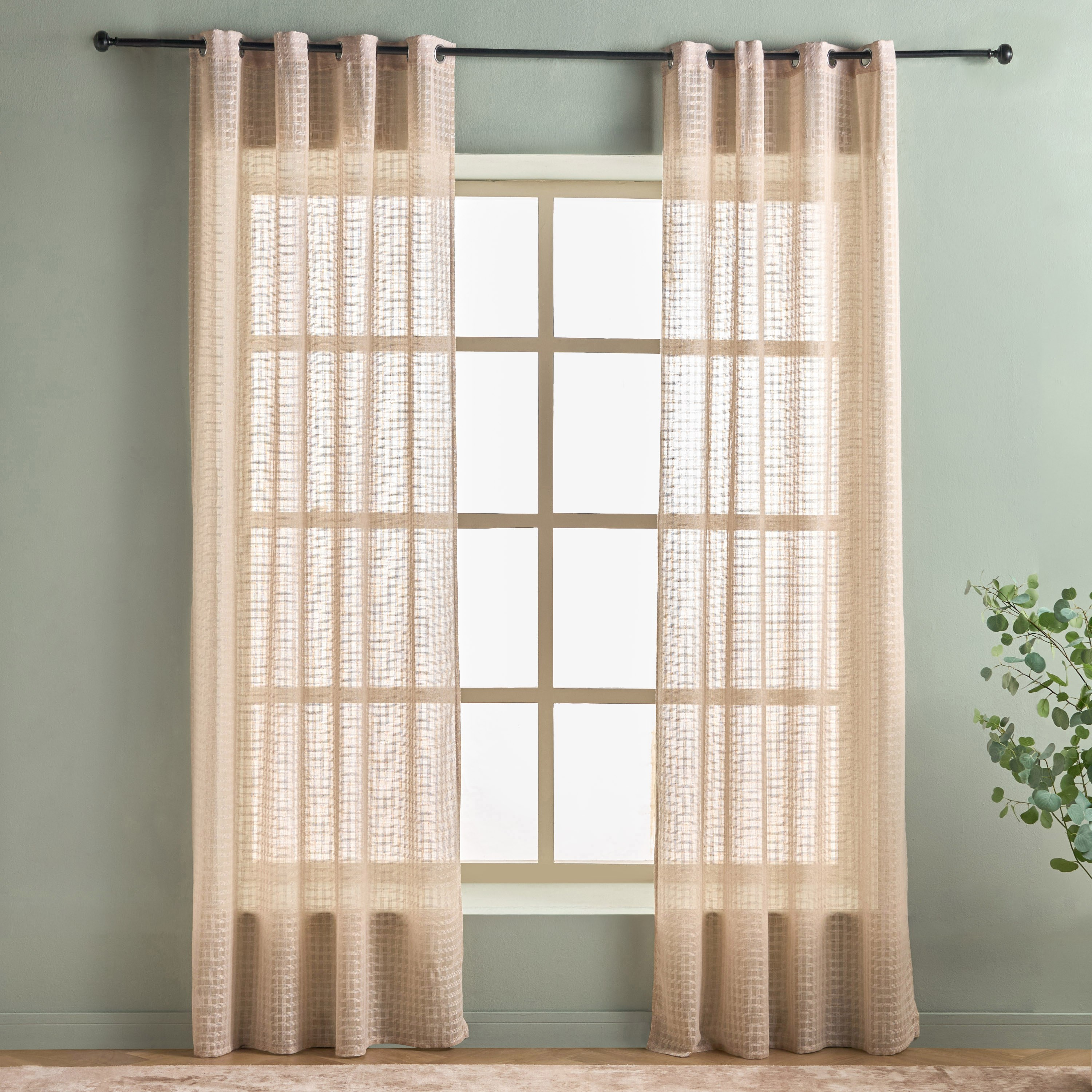 Sera 2-Piece Sheer Curtain Set - 135x240 cm-household-windows-curtains-image-1