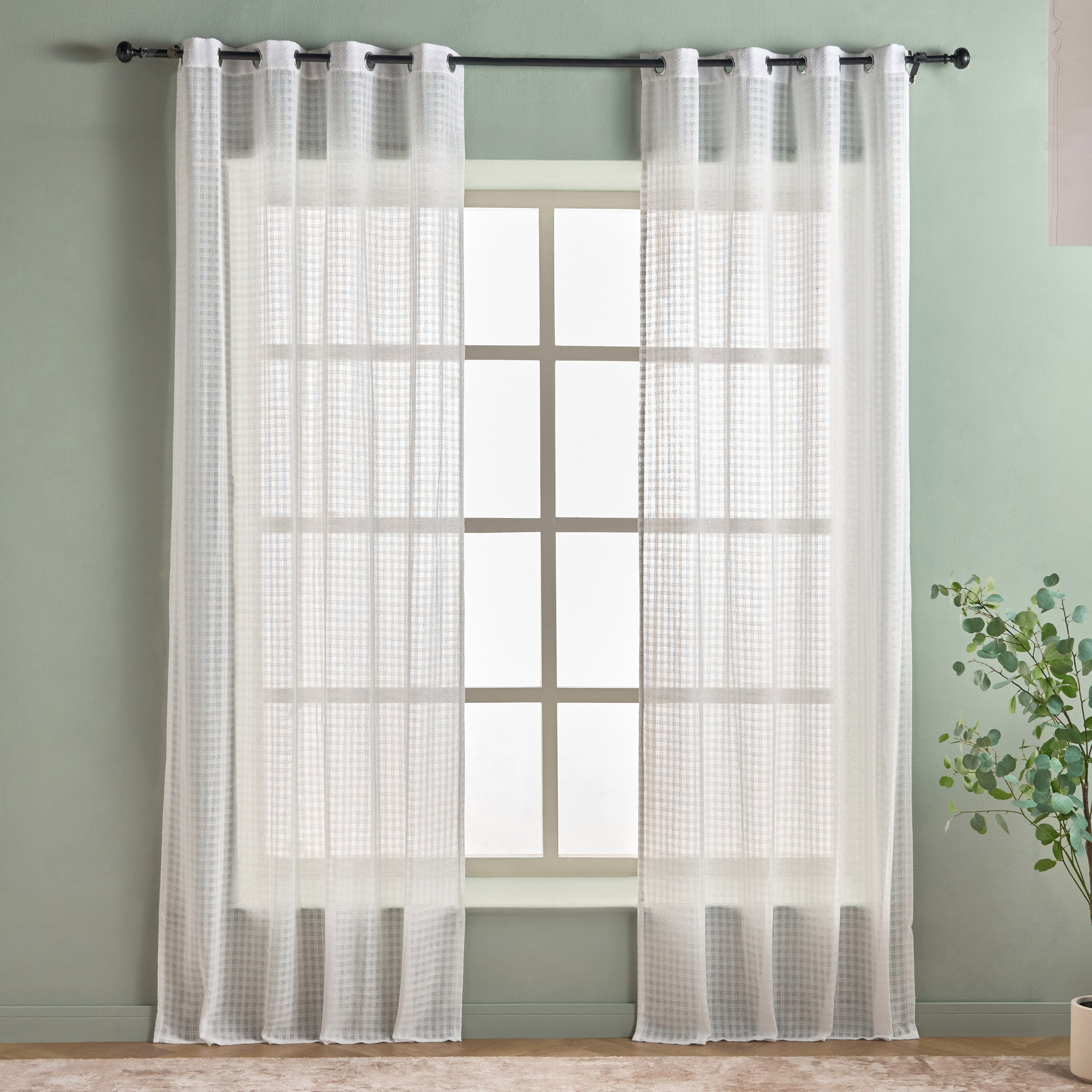 Sera 2-Piece Sheer Curtain Set - 135x240 cm-household-windows-curtains-image-1