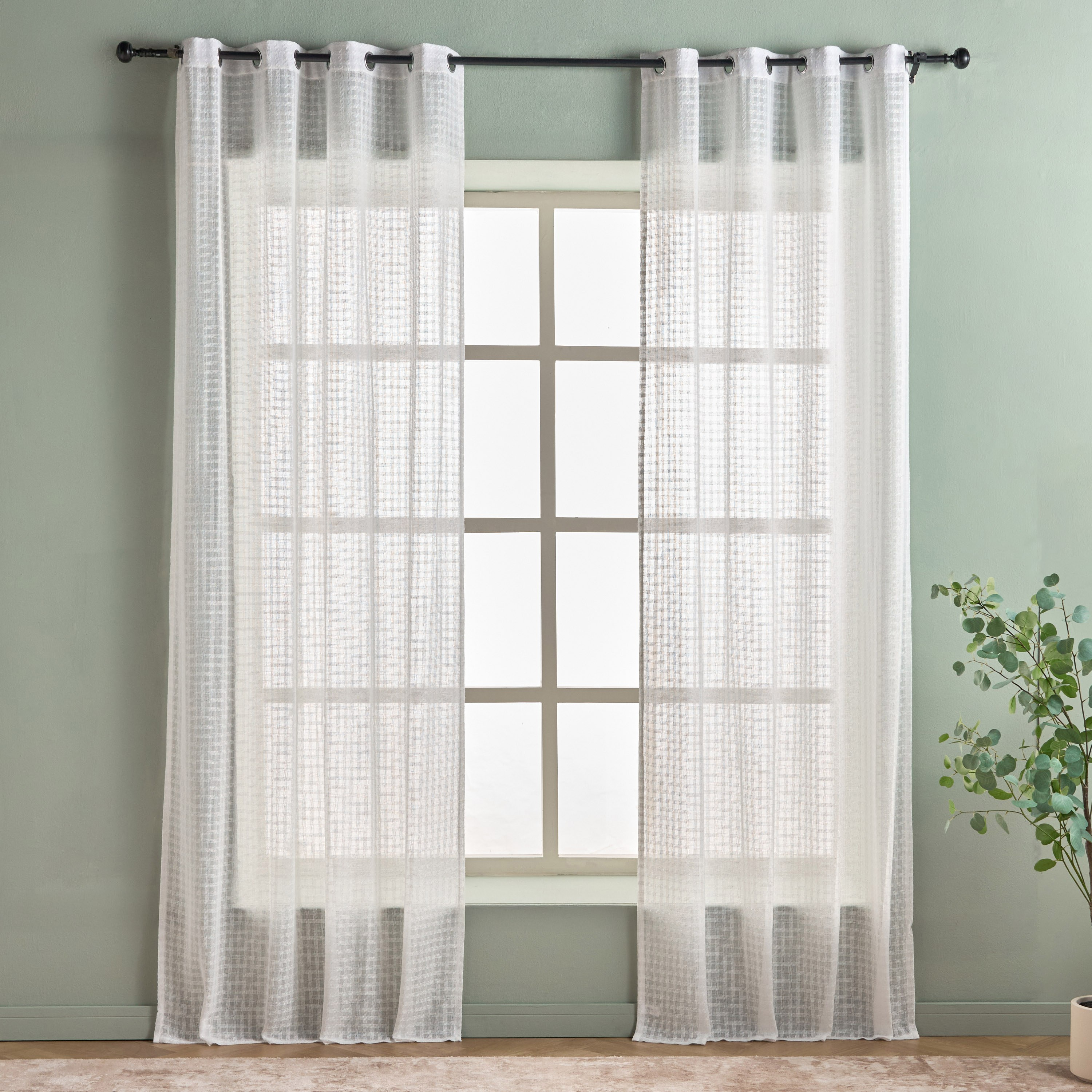Sera 2-Piece Sheer Curtain Set - 135x300 cm-household-windows-curtains-image-1