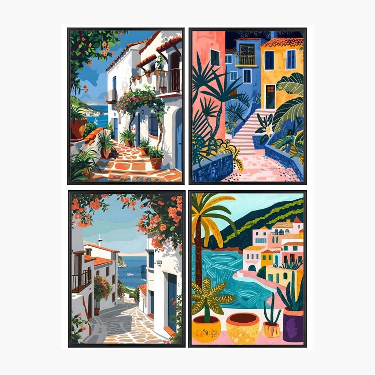 طقم لوحات كانفاس بإطار 4 قطع من إيفاندر - 30x40 سم-household-walldecorandmirrors-wallart-image-1