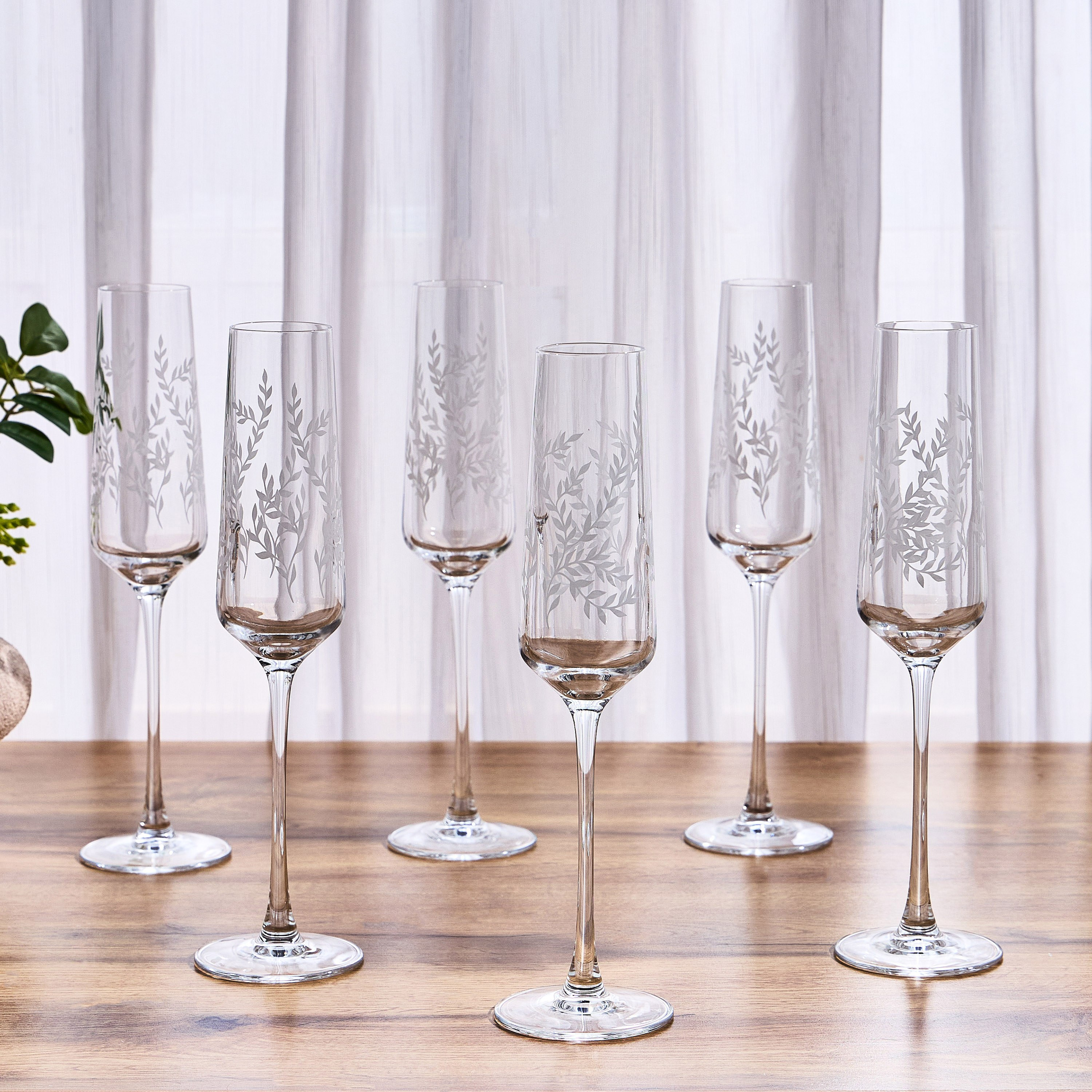 Sora 6-Piece Flute Glass Set - 200 ml