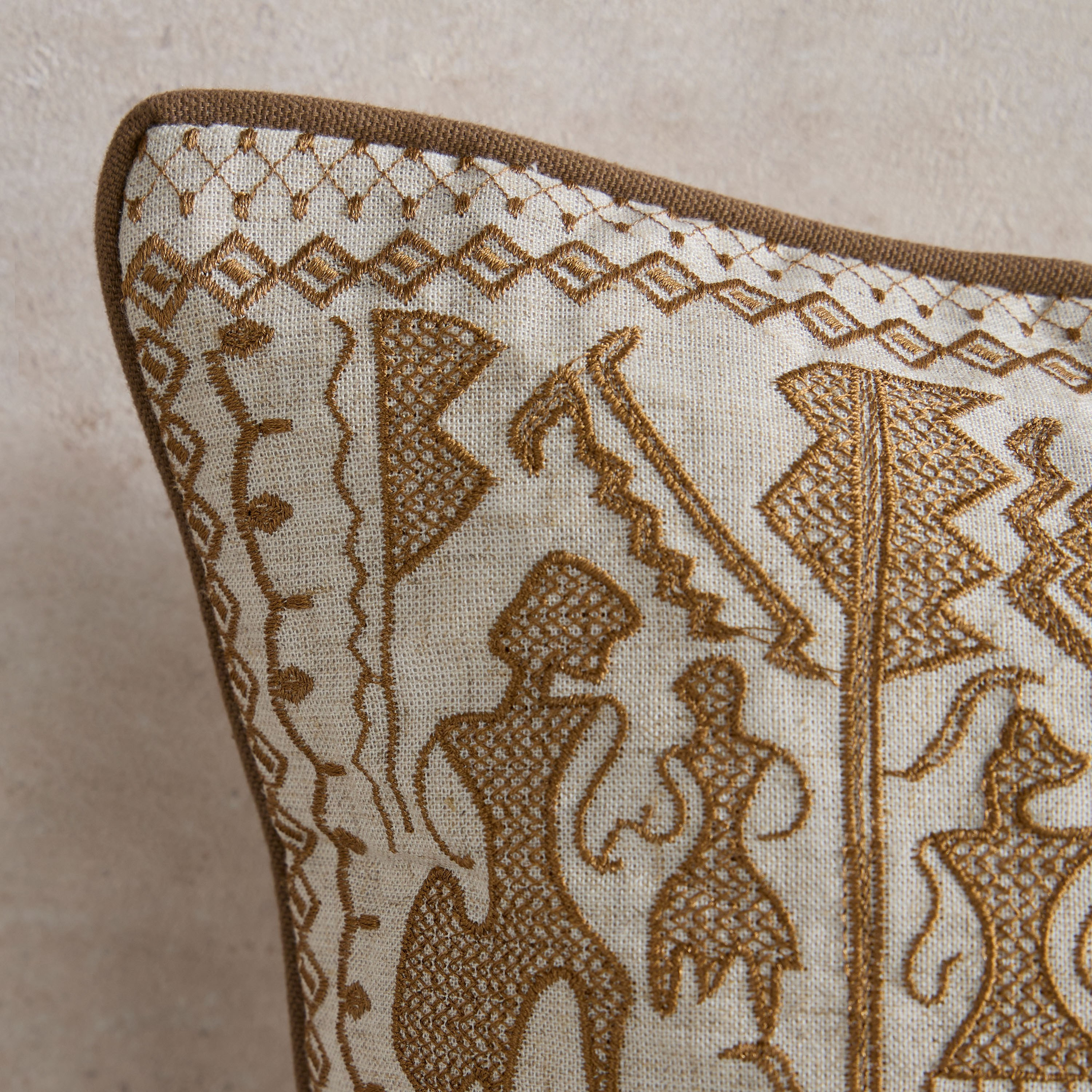 Indus Tribal Embroidered Cushion Cover - 50x50 cm-household-cushionsandthrows-cushioncovers-image-2