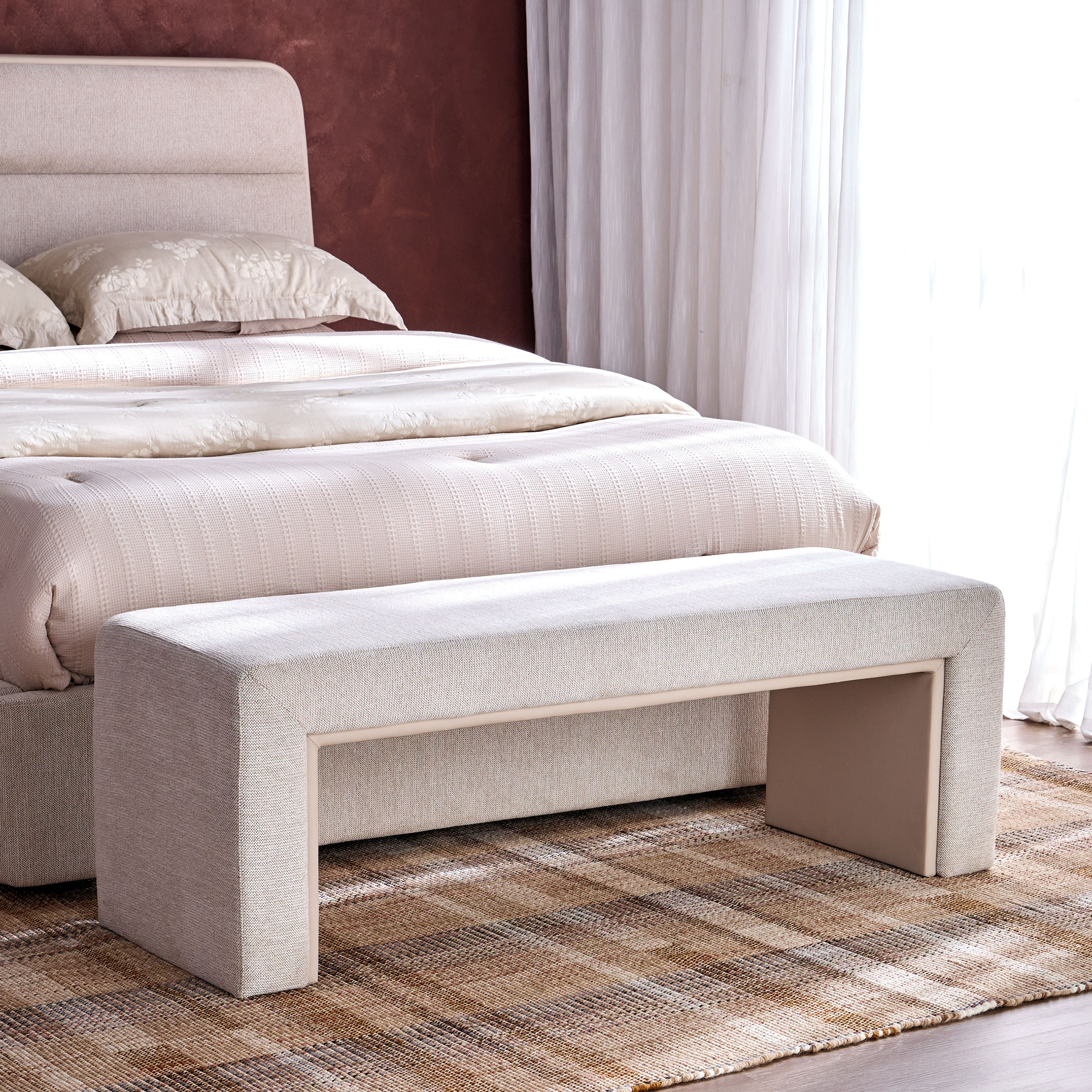 مقعد بنش قماش - سورا-furniture-bedroom-benches-image-1