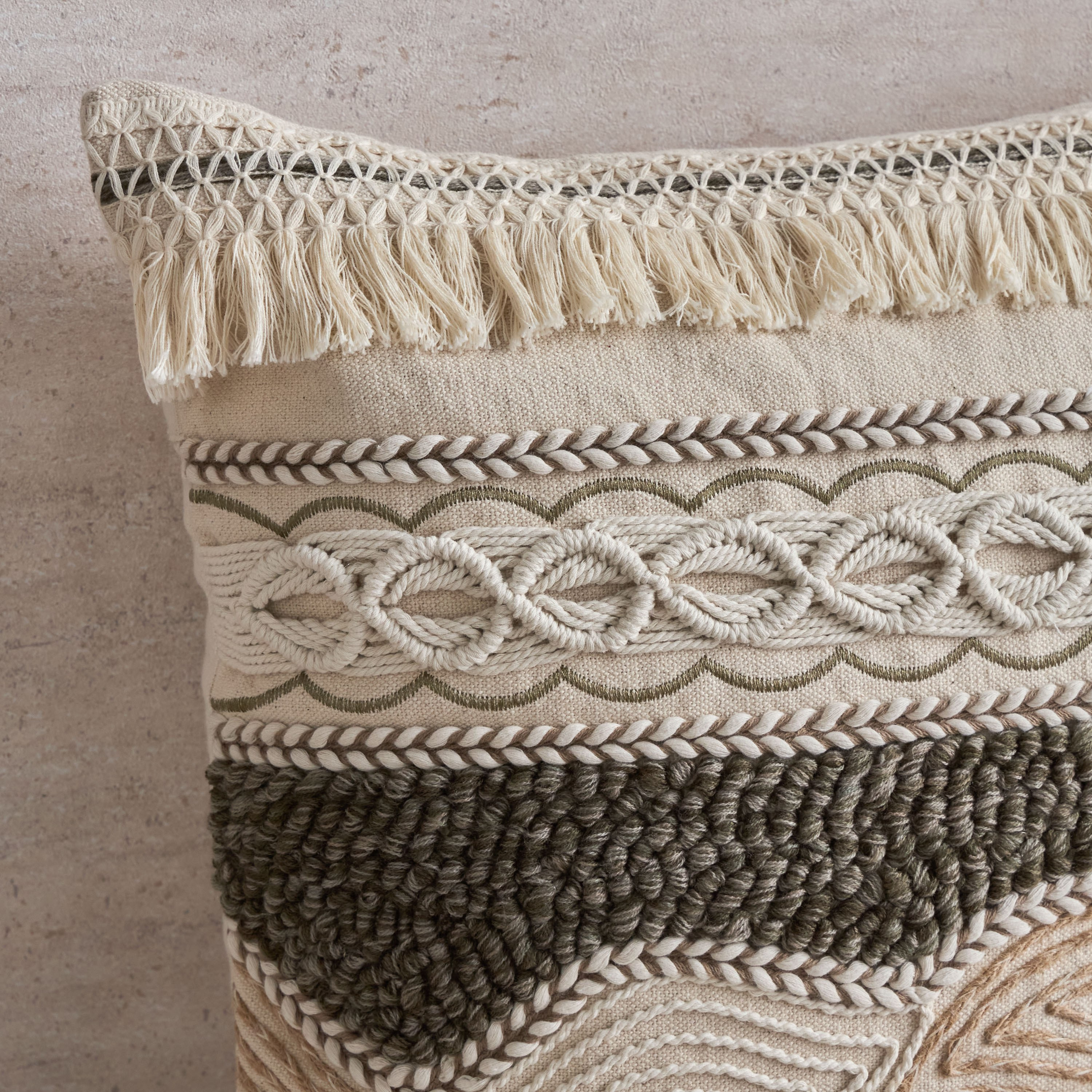 Folk Handmade Cushion Cover - 50x50 cm-household-cushionsandthrows-cushioncovers-image-2