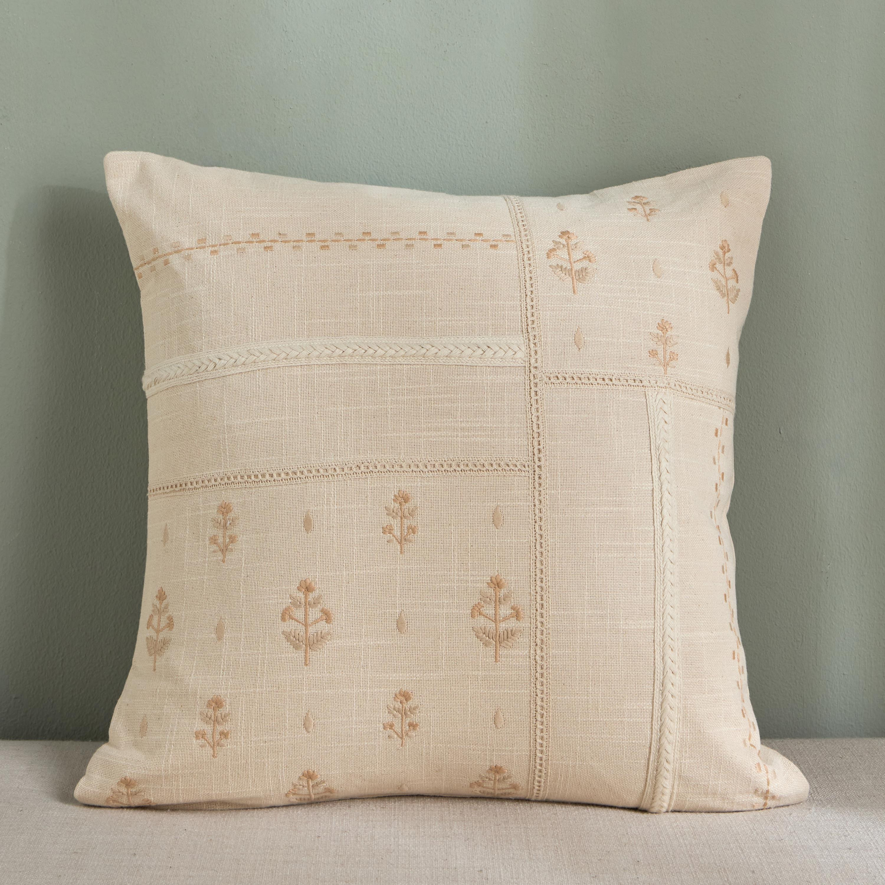 Terra Embroidered Cushion Cover - 50x50 cm-household-cushionsandthrows-cushioncovers-image-1