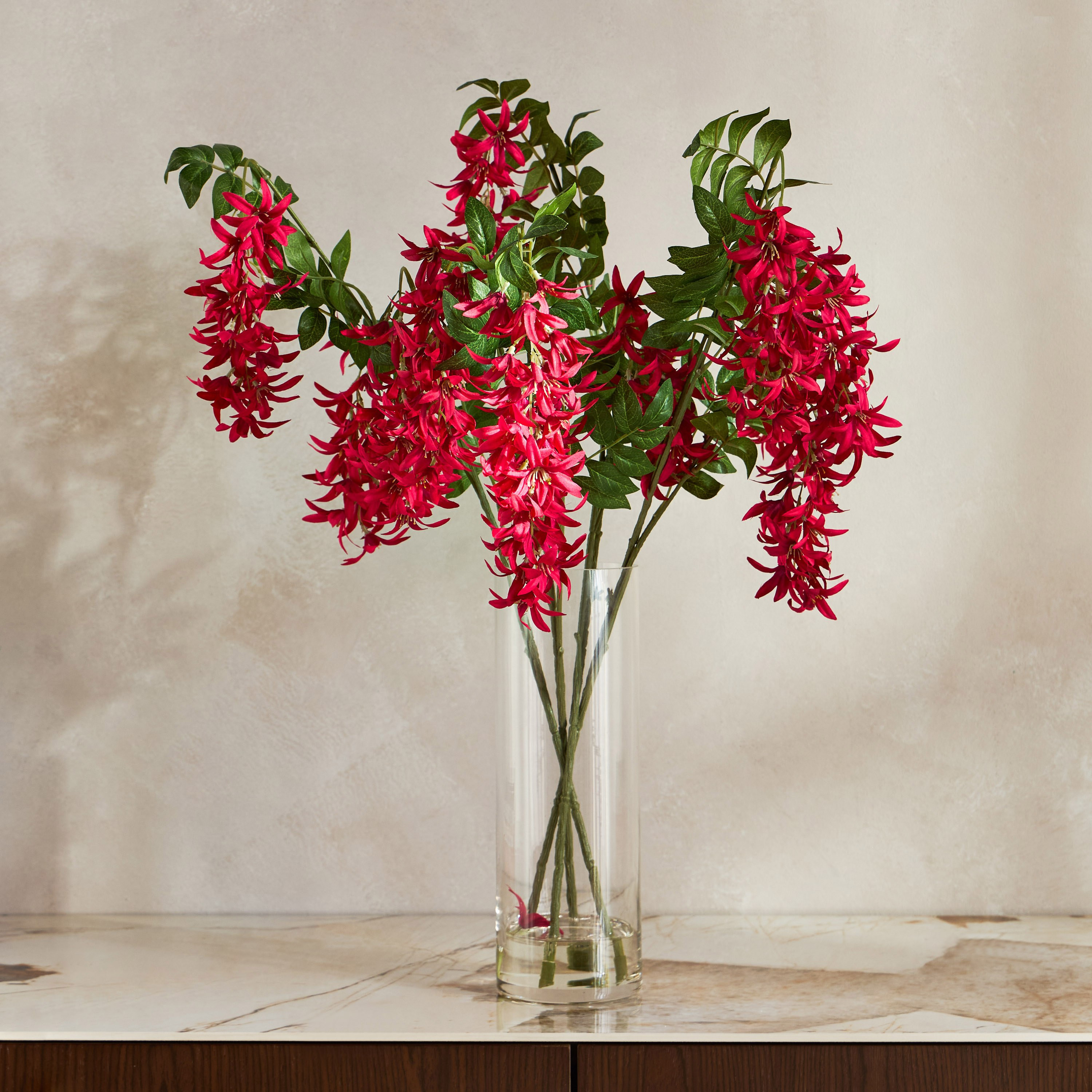 Tweedia In Glass Arrangement - 61 cm-household-gardenandoutdoor-artificialflowersandplants-flowers-image-1