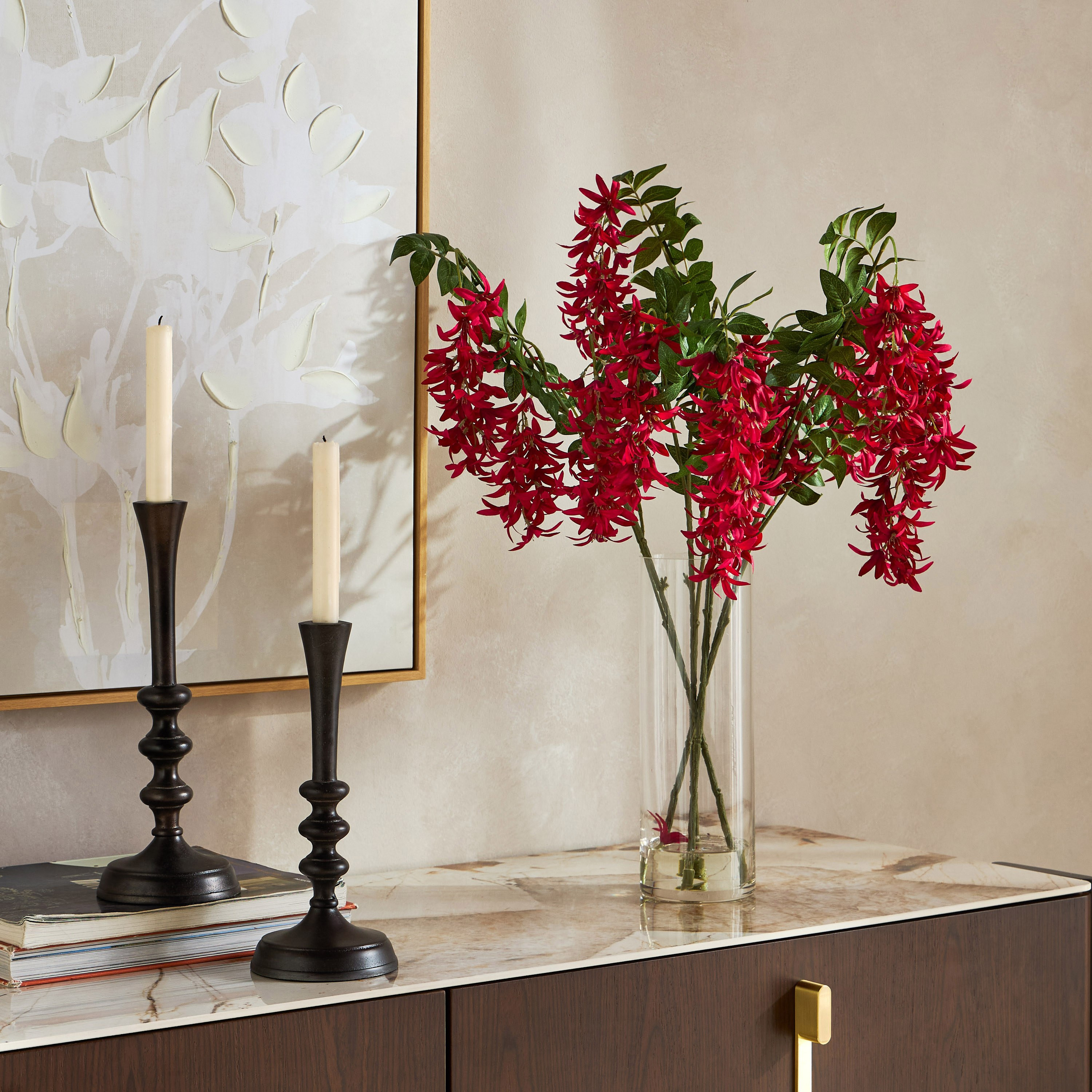 Tweedia In Glass Arrangement - 61 cm-household-gardenandoutdoor-artificialflowersandplants-flowers-image-3