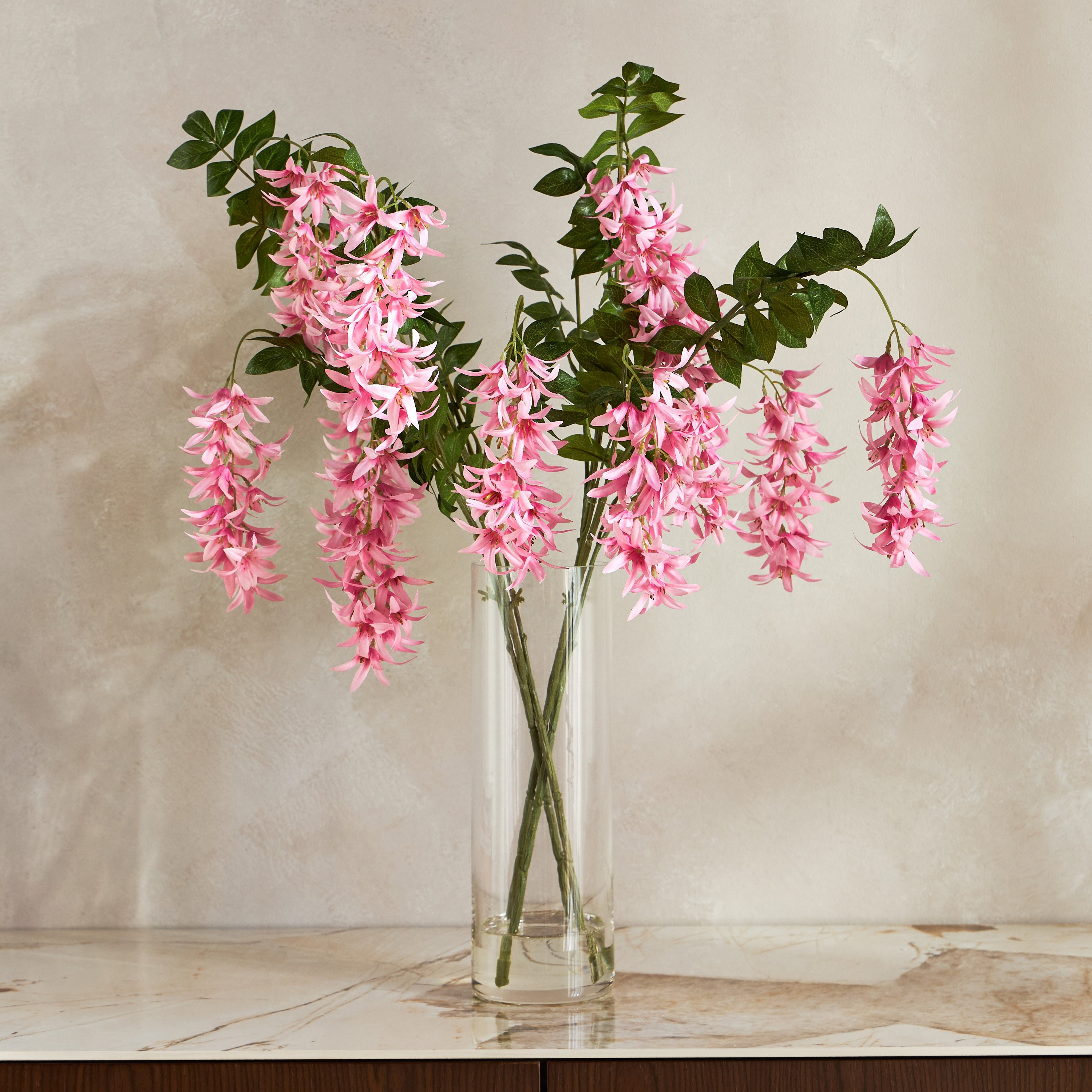 Tweedia In Glass Arrangement - 61 cm-household-gardenandoutdoor-artificialflowersandplants-flowers-image-1