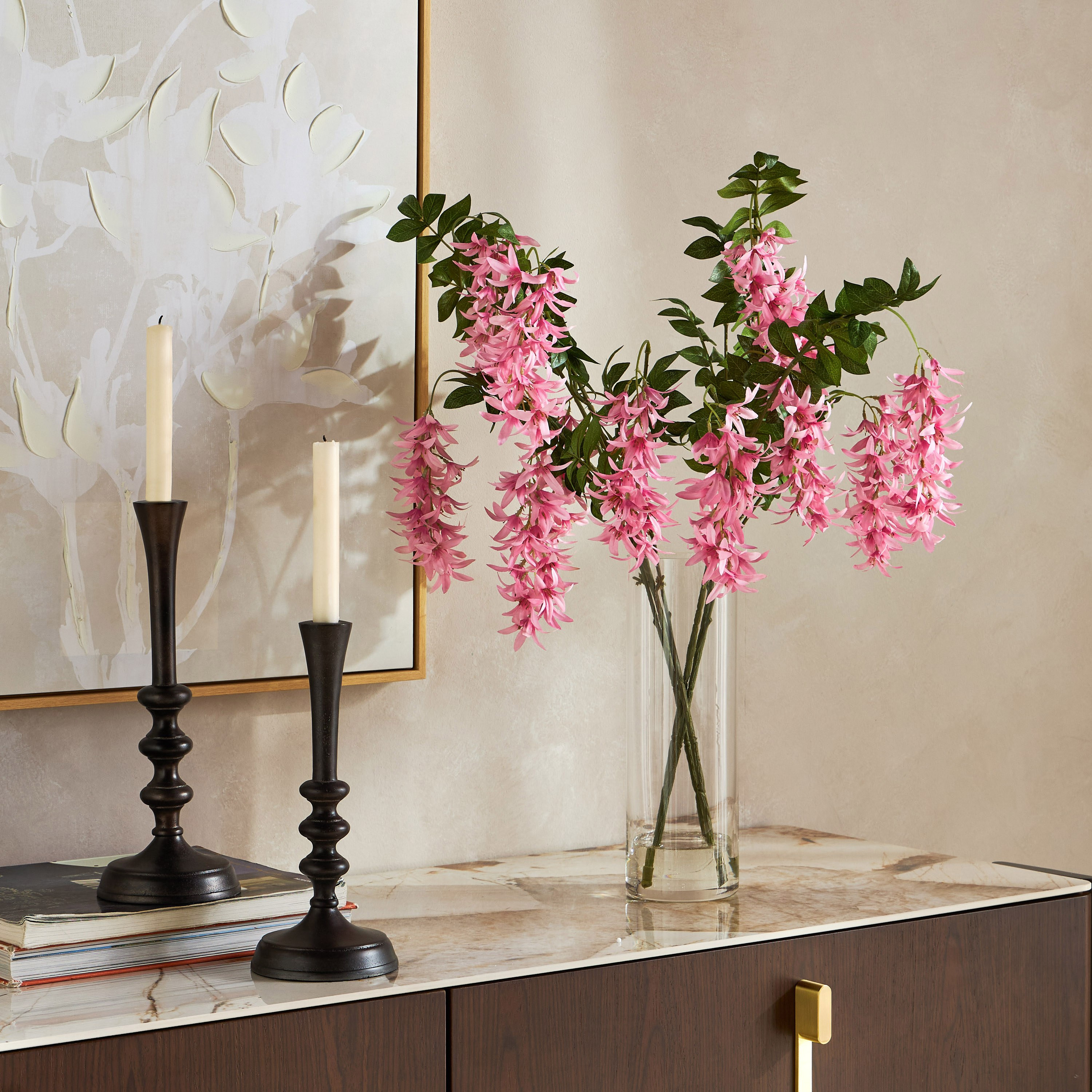 Tweedia In Glass Arrangement - 61 cm-household-gardenandoutdoor-artificialflowersandplants-flowers-image-3