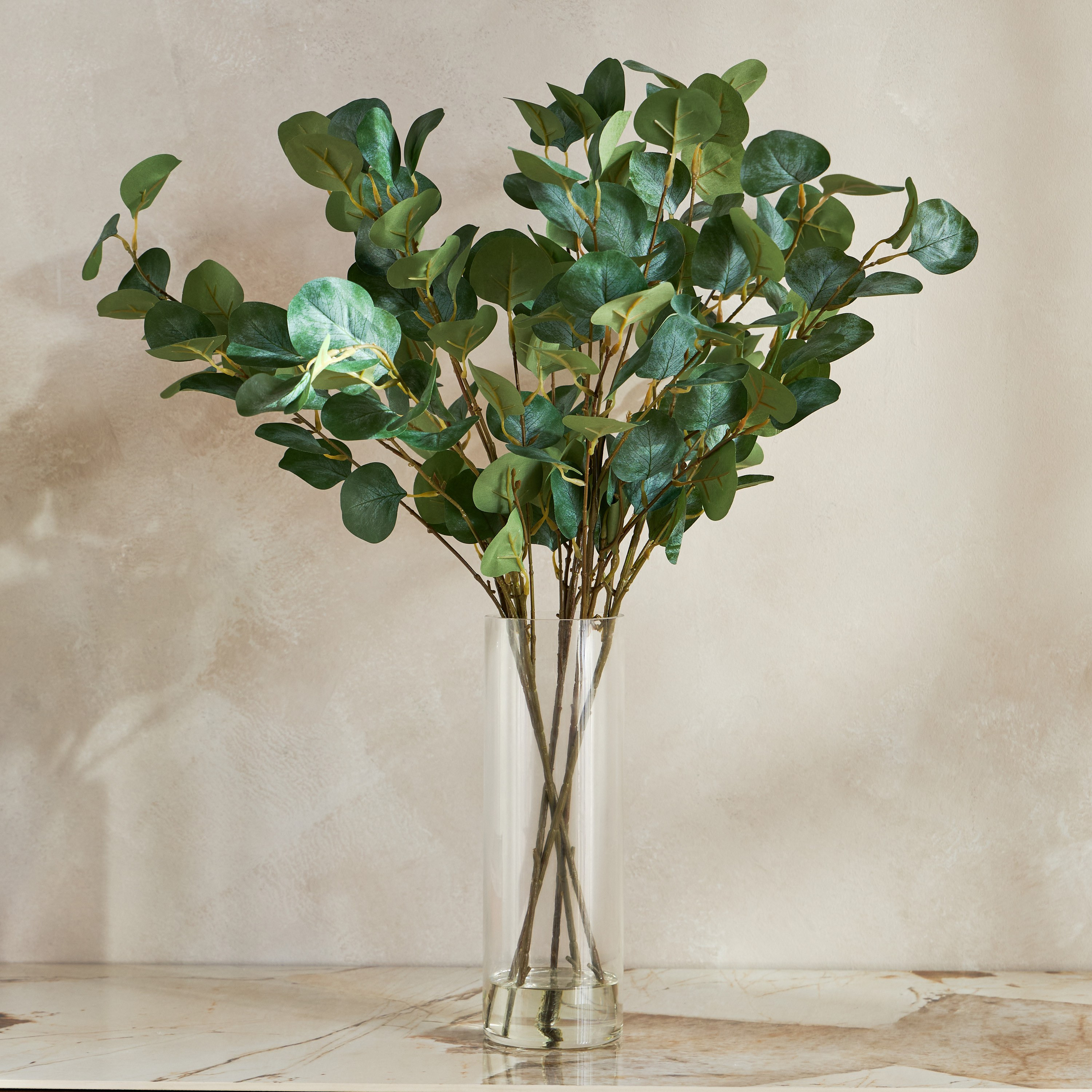 Eucalyptus in Glass Arrangement - 70 cm-household-gardenandoutdoor-artificialplants-pottedplants-image-1