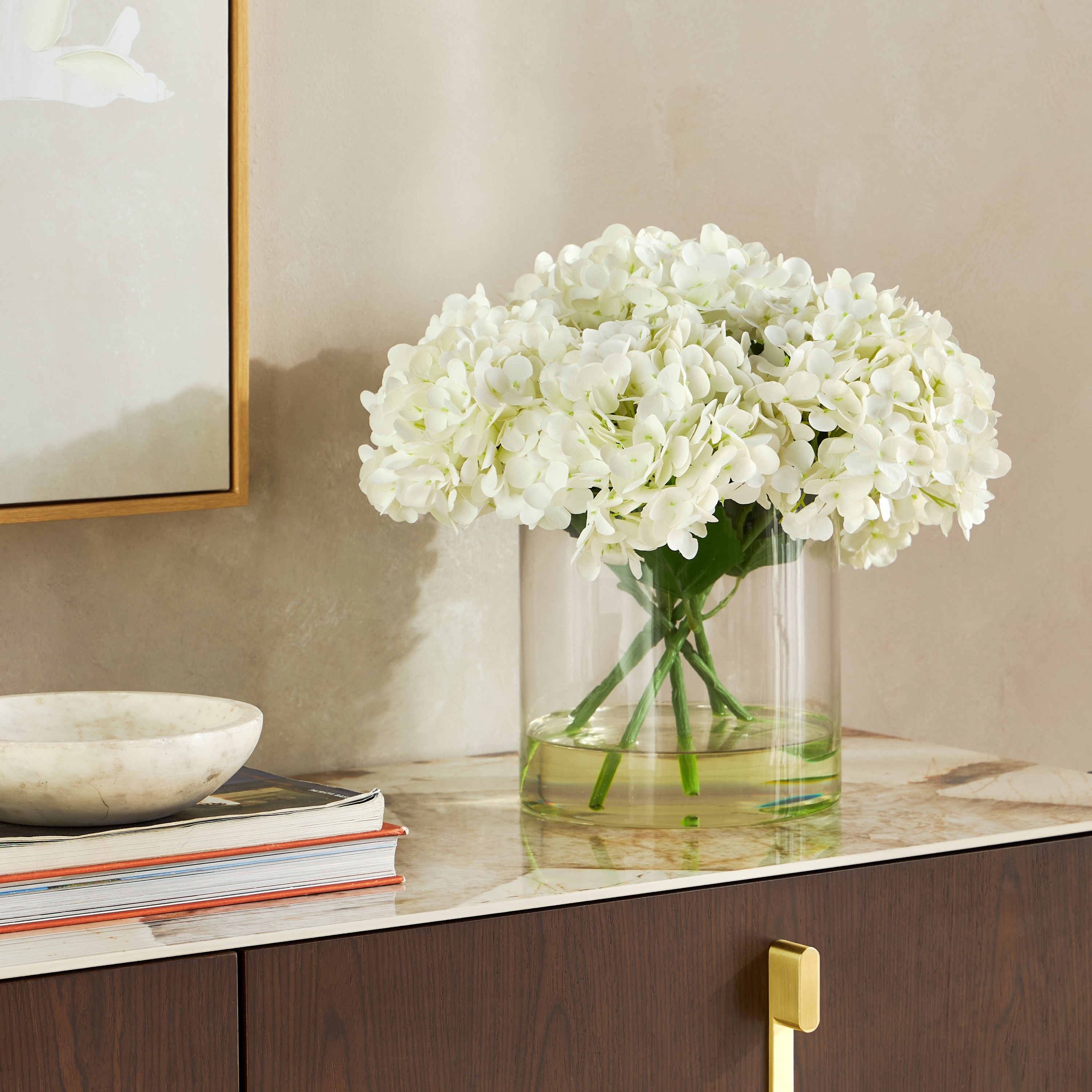 نبتة الهايدرنجا في وعاء زجاج - 38 سم-household-gardenandoutdoor-artificialflowersandplants-flowers-image-3