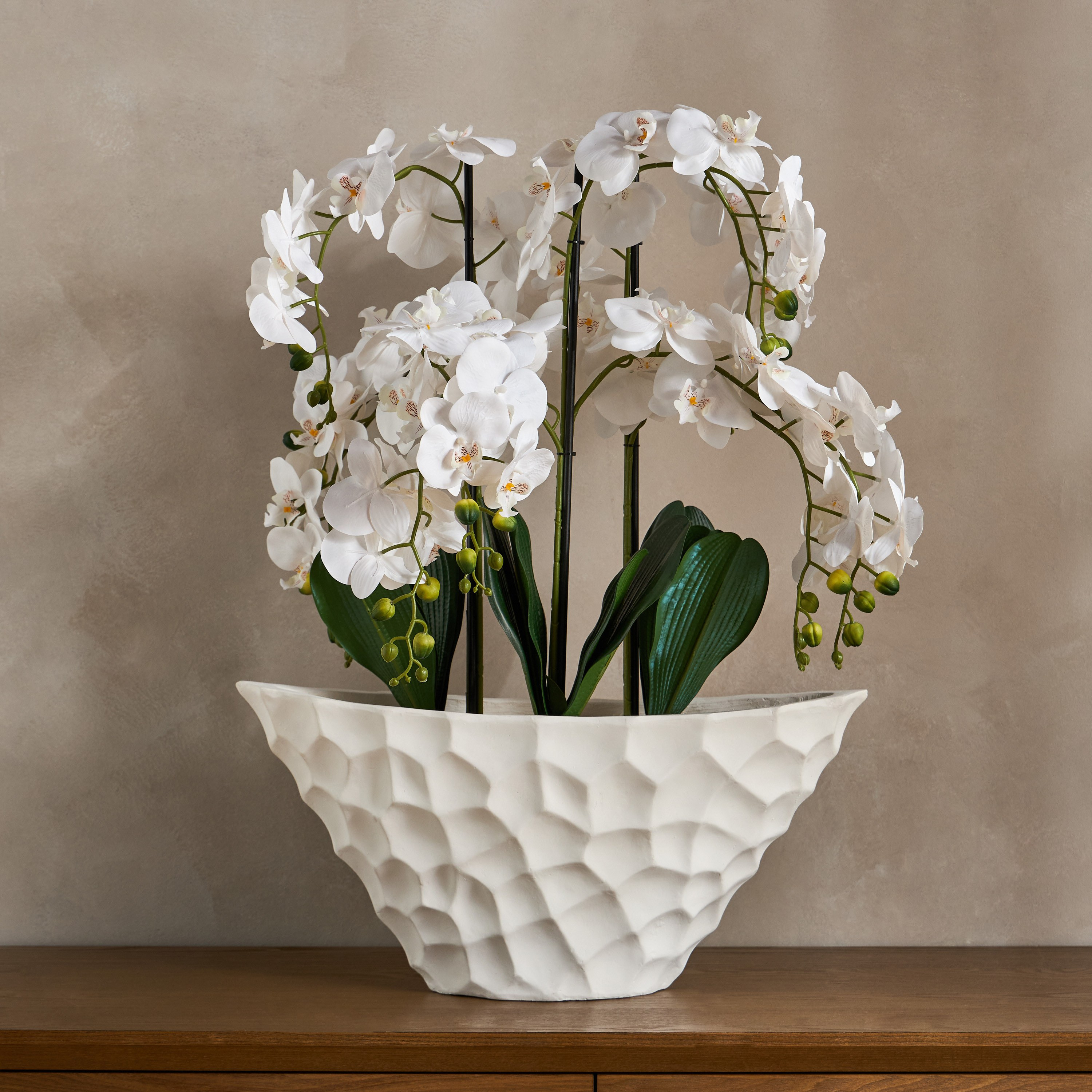 Urbano Blanc Orchid Arrangement in Pot - 79 cm-household-gardenandoutdoor-artificialflowersandplants-flowers-image-1