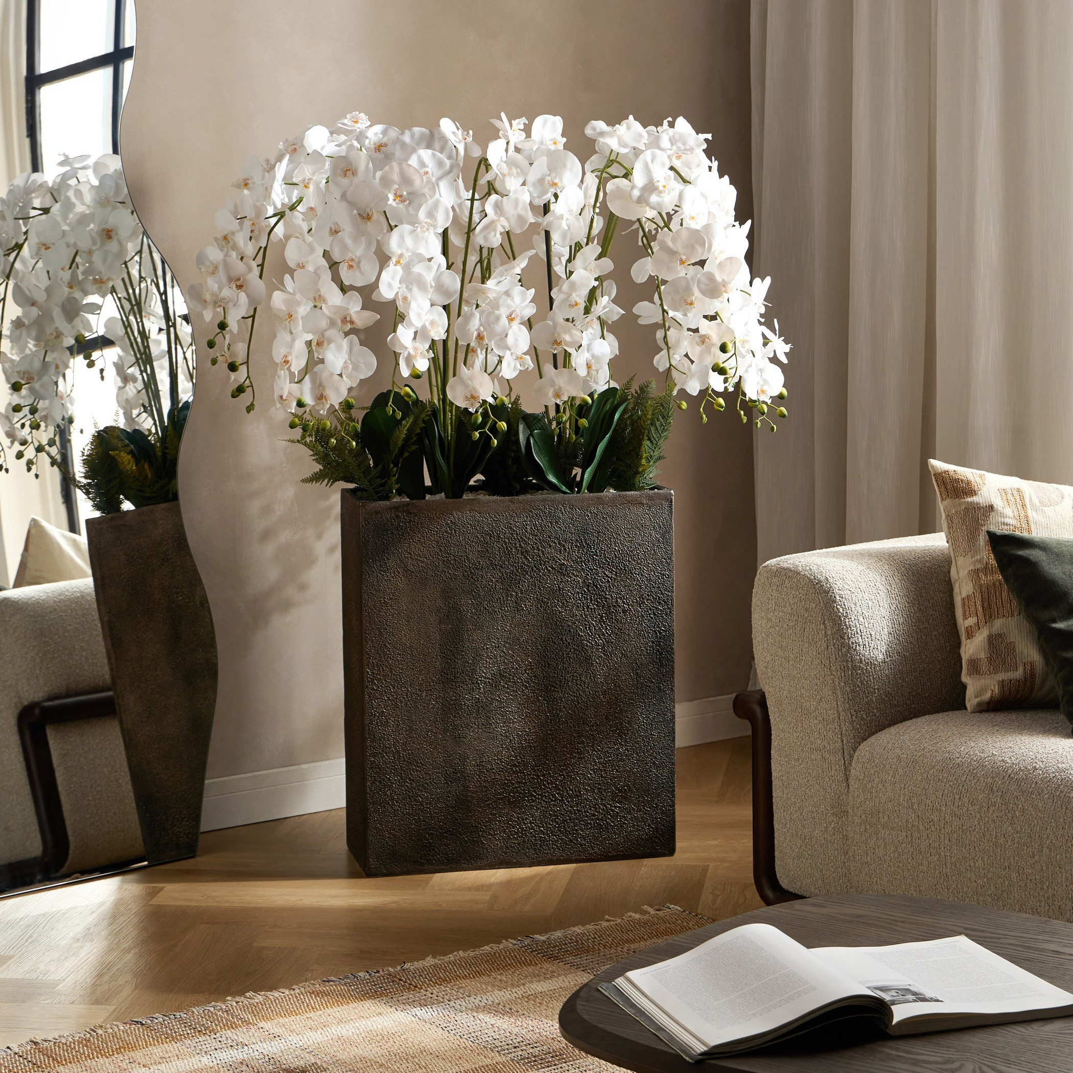 Gild Russet Orchid in Pot - 150 cm-household-gardenandoutdoor-artificialflowersandplants-flowers-image-4