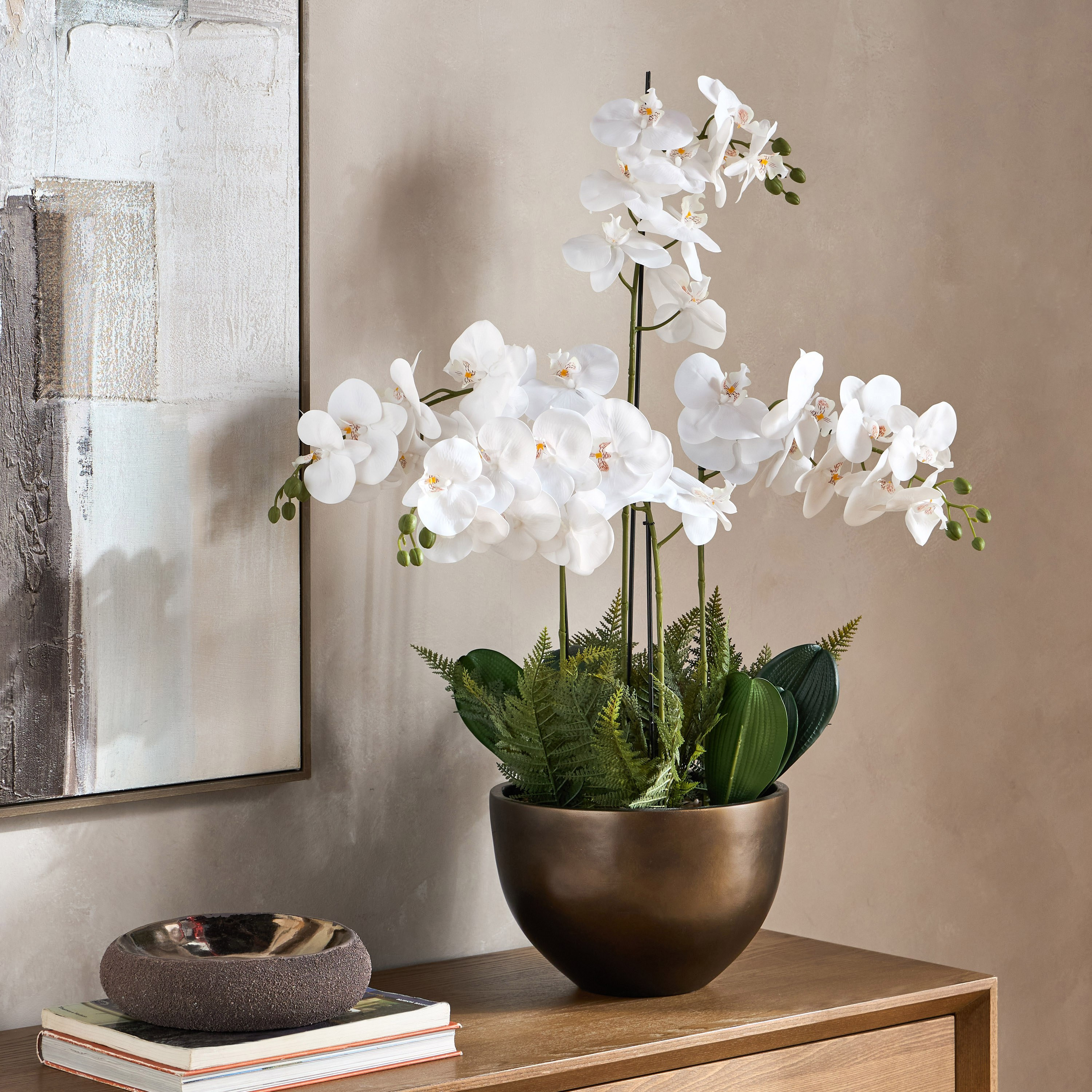 Gild Russet Orchid Arrangement in Pot - 92 cm-household-gardenandoutdoor-artificialflowersandplants-flowers-image-4