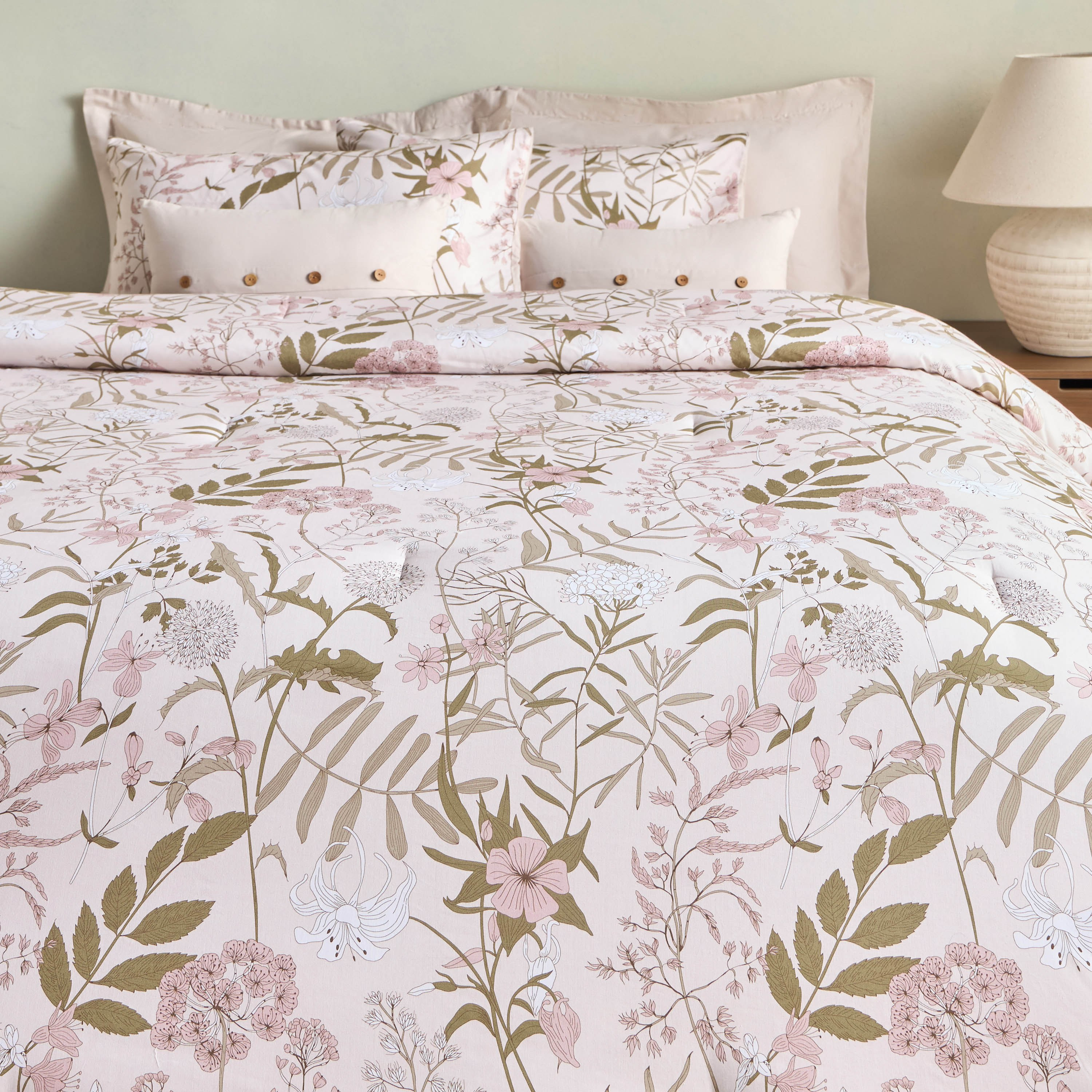 طقم شرشف ولحاف قطن سوبر كينج 10 قطع بطبعات - أورين - 240x260 سم-household-bedding-comfortersandbedspreads-bedinabag-image-2