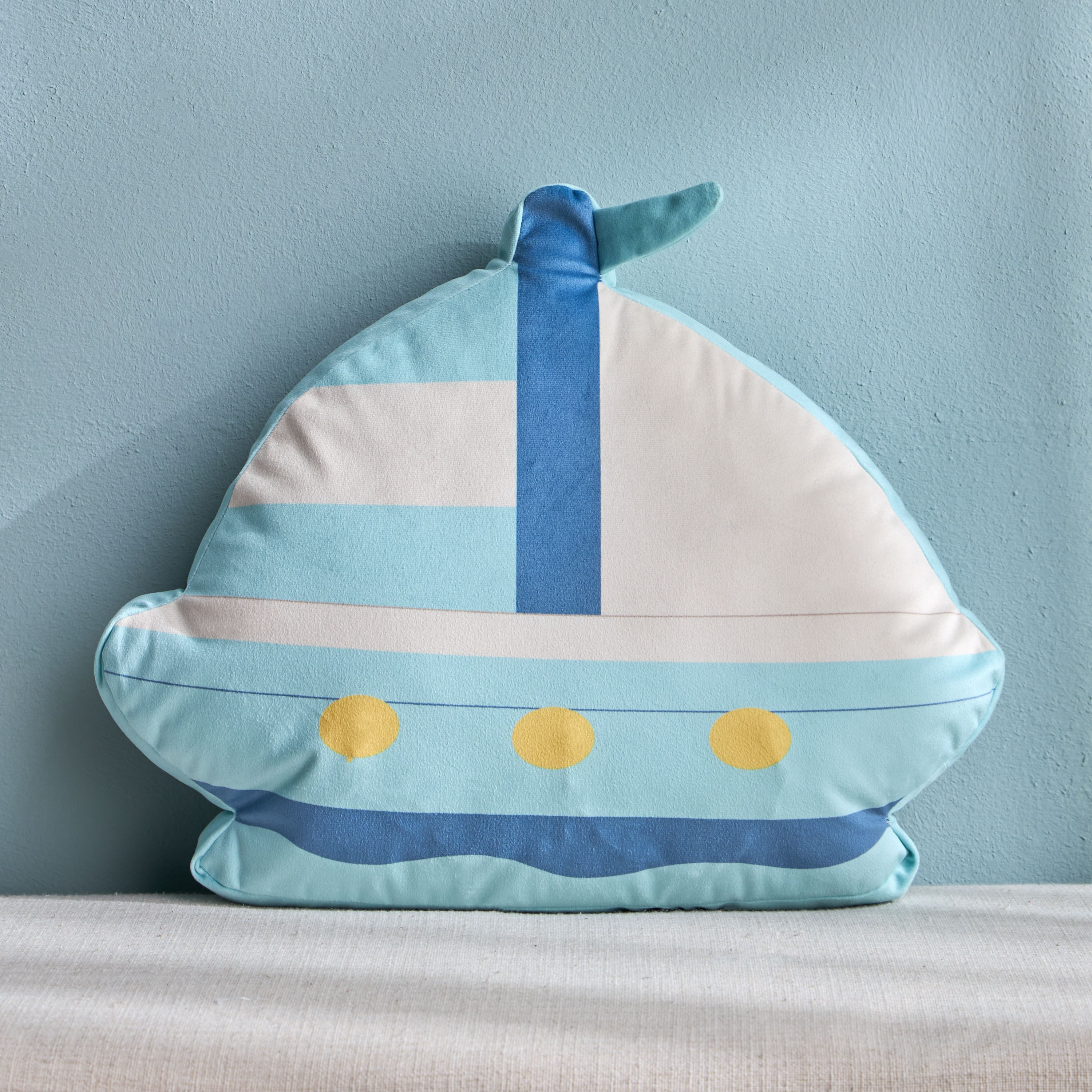 Boat Shaped Light Filled Cushion - 36x45 cm